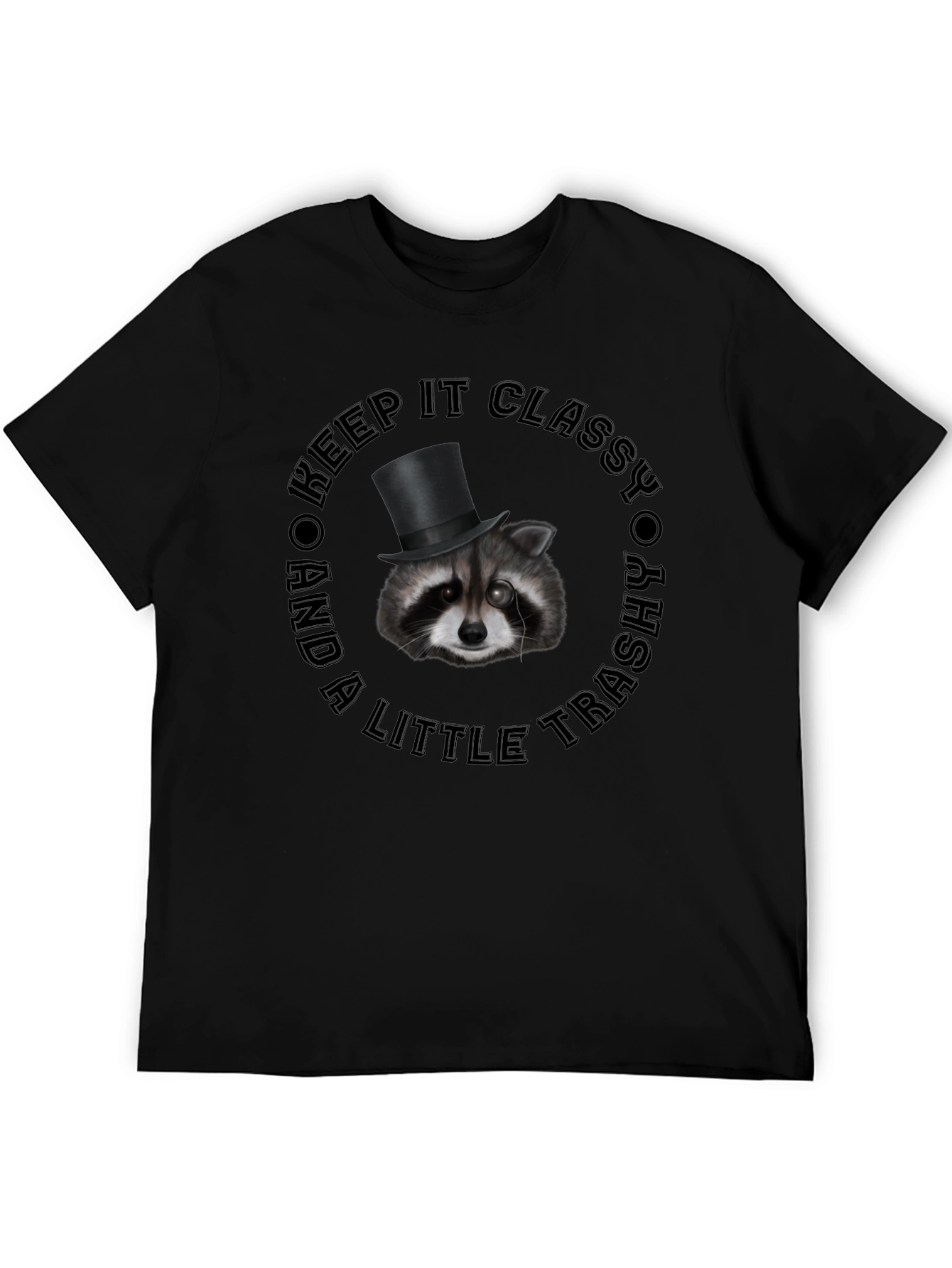 Black Classy Trashy Raccoon T-Shirt view 5