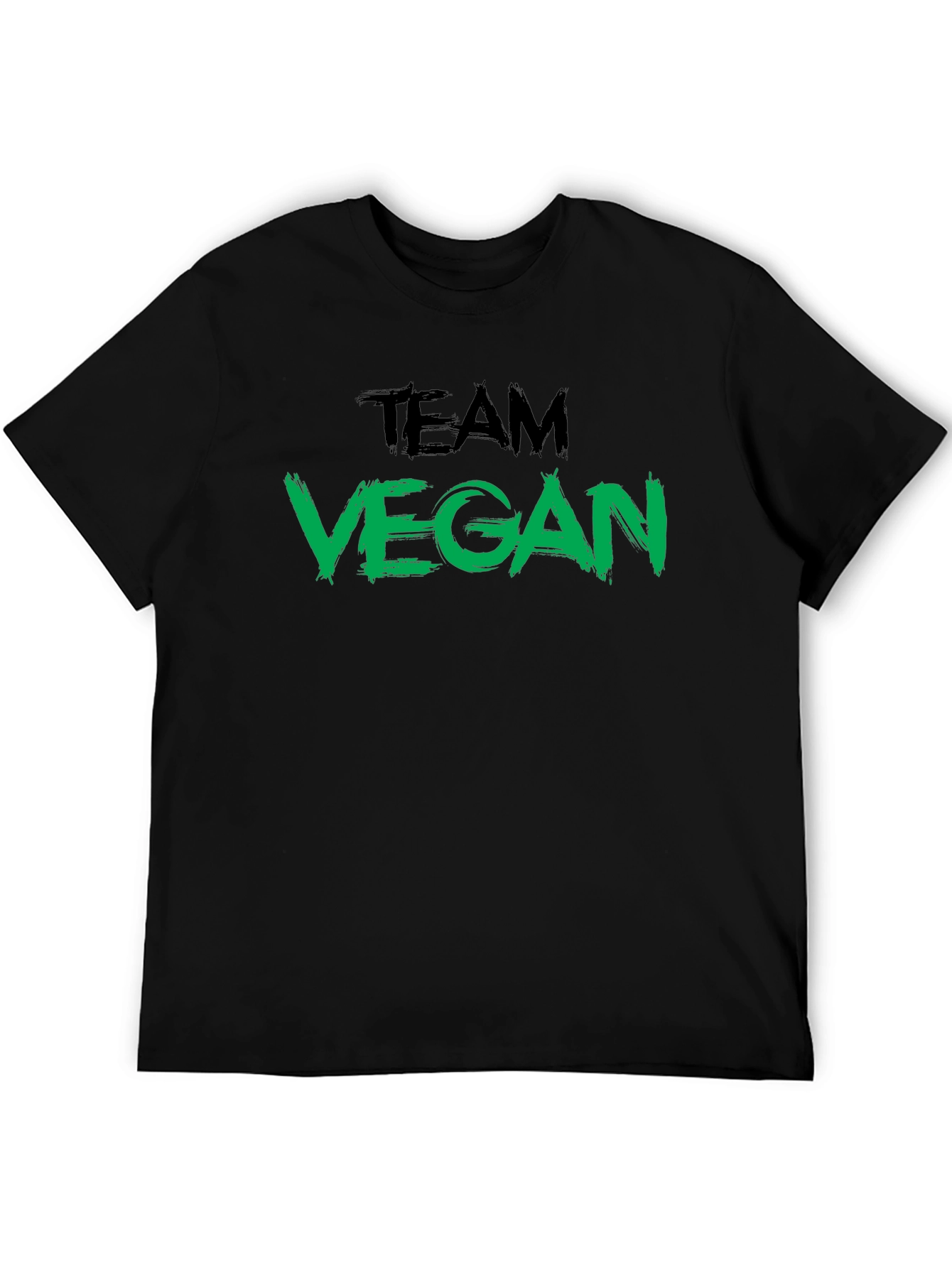Black Team Vegan Black Crew Neck T-Shirt view 5