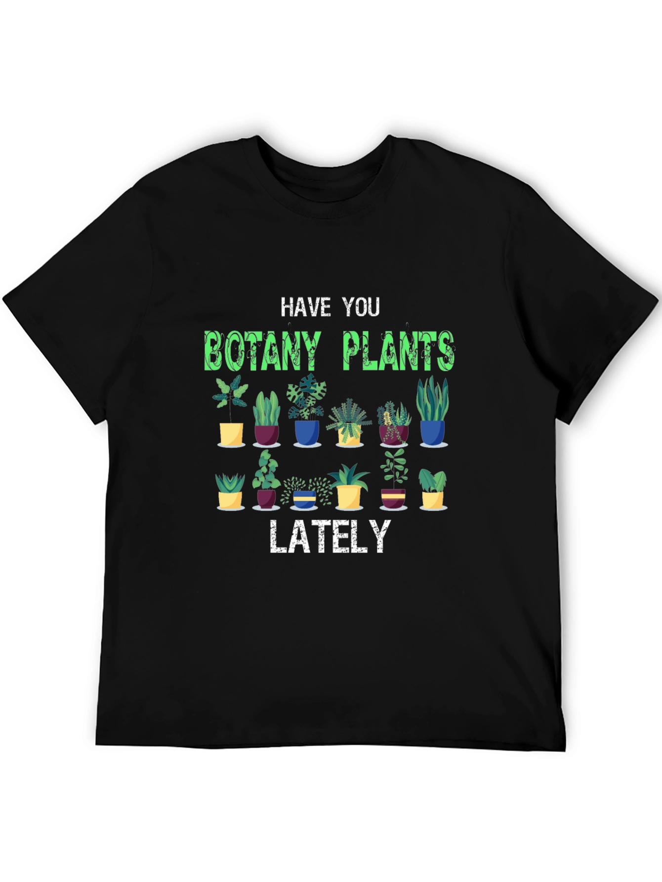 Black Botany Plants T-Shirt - Garden Lover Tee view 5