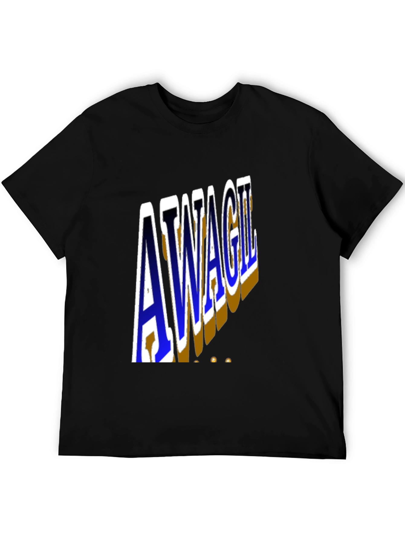 Black Unique AWAGIL Graphic Black T-Shirt view 5