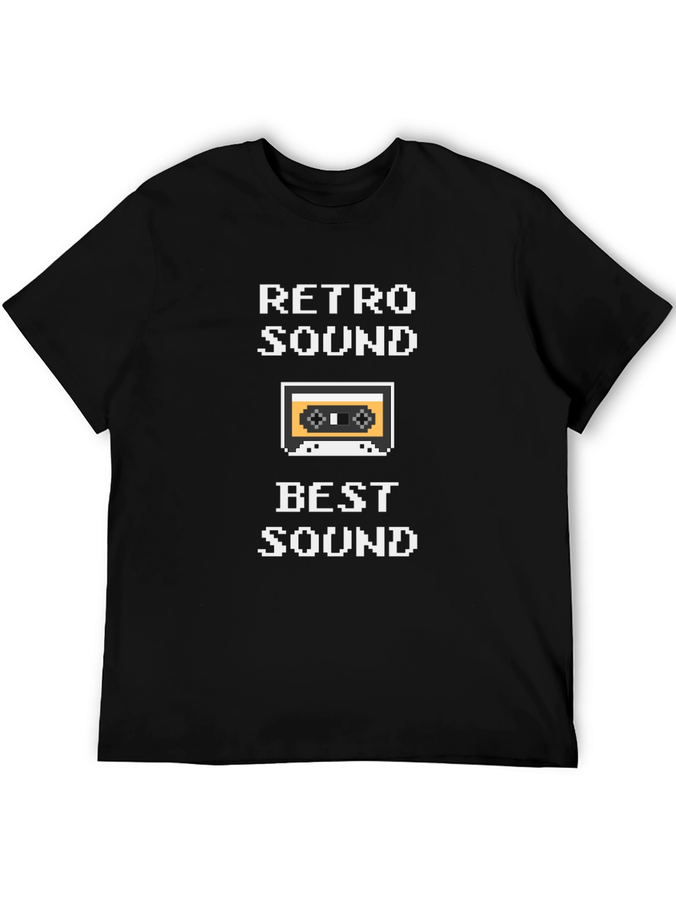 Black Retro Sound T-Shirt - 8-Bit Cassette Tape view 5