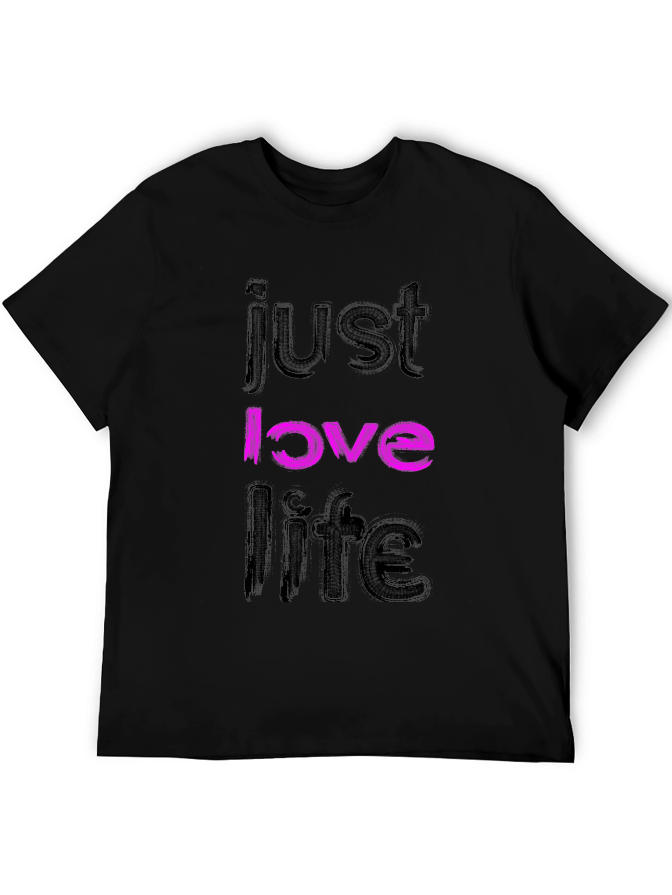 Black Just Love Life Black Graphic Tee view 5