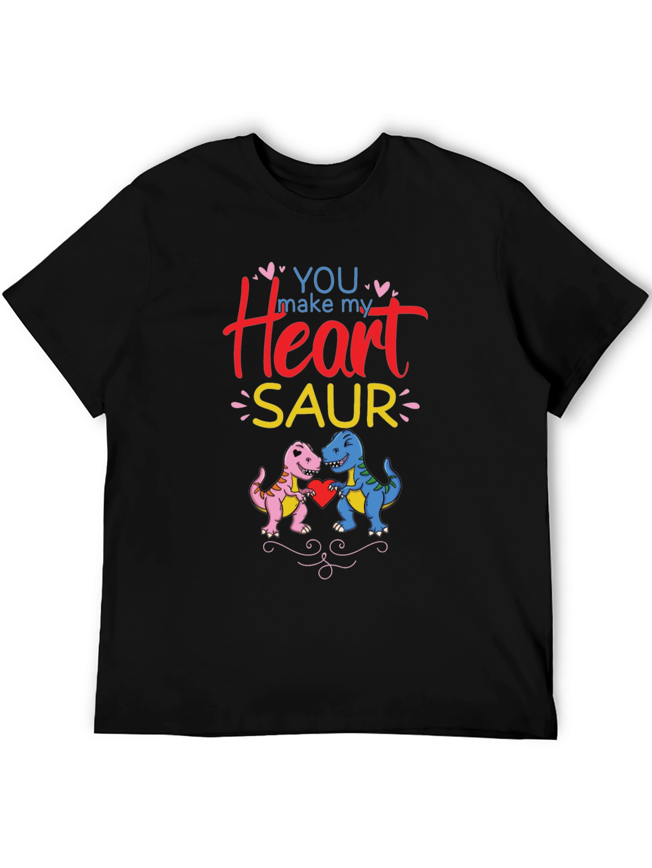 Black You Make My Heart Saur T-Shirt view 5