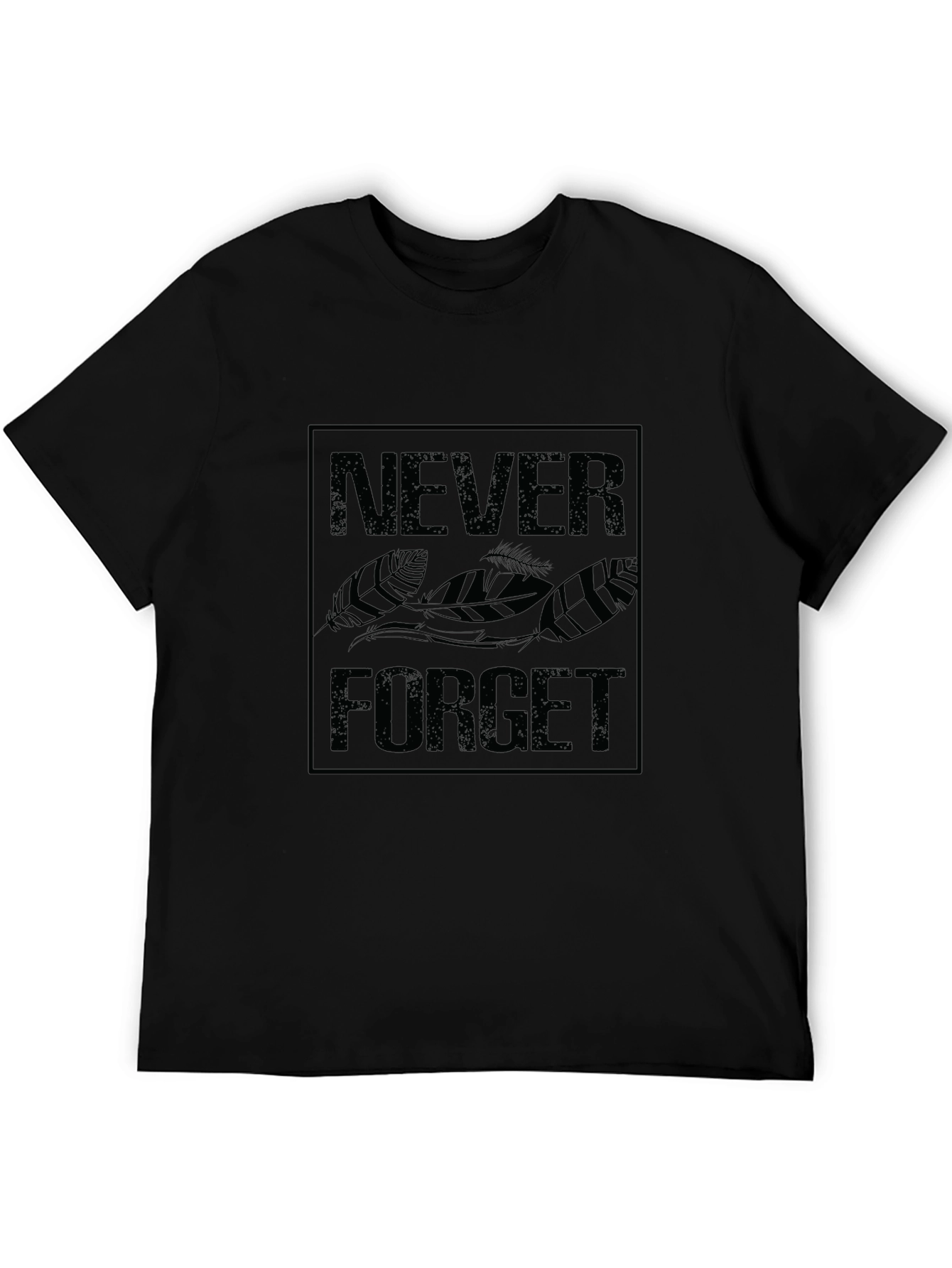 Black Never Forget Graphic Tee - Black Cotton T-Shirt view 5