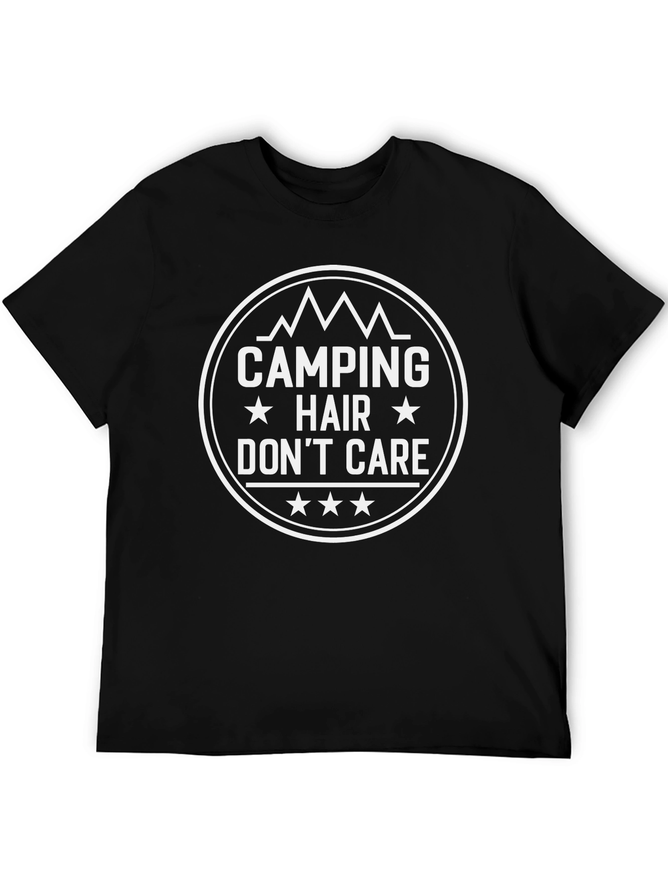 Black Camping Hair Don't Care Graphic Tee view 5