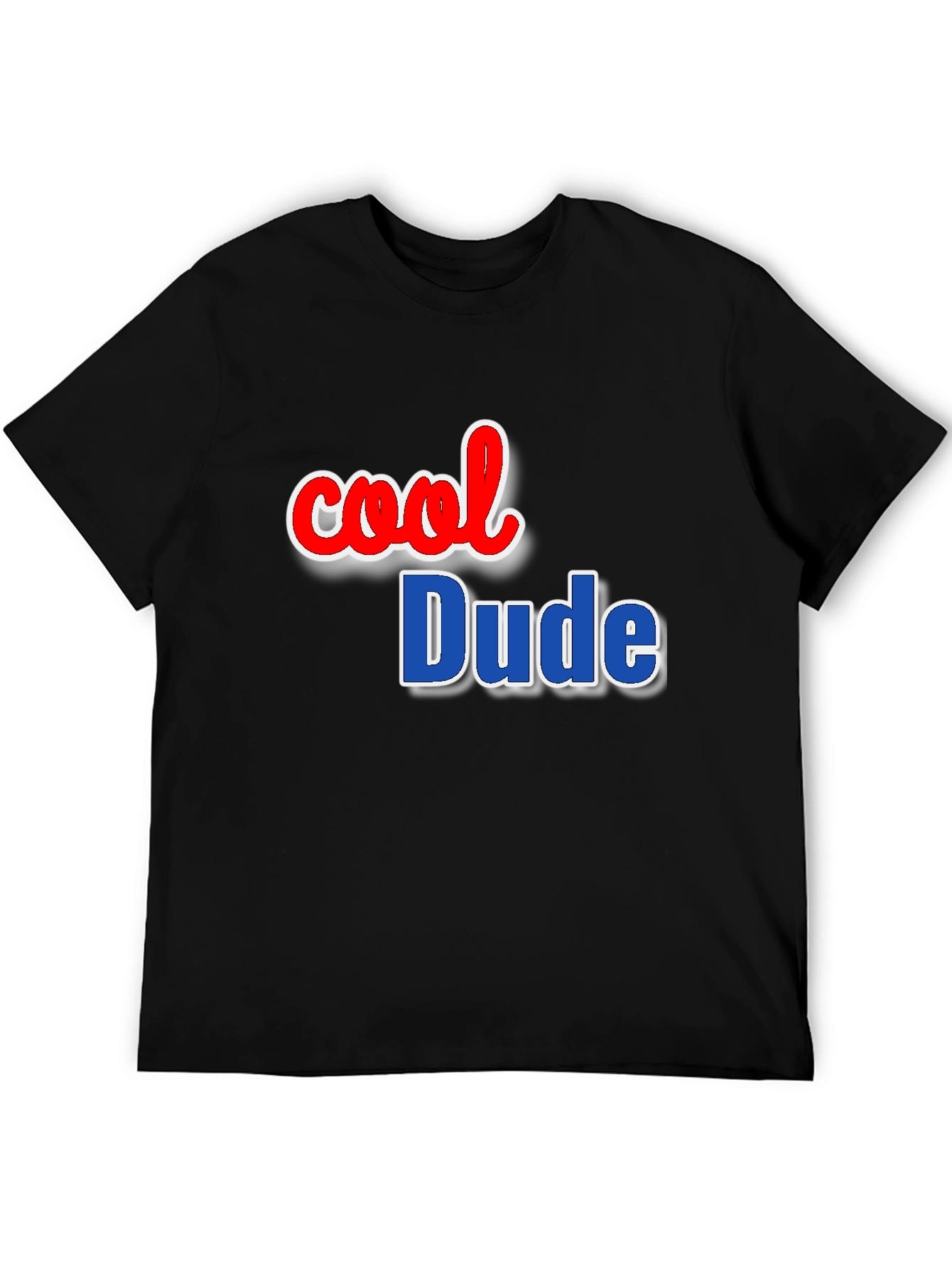 Black Cool Dude Graphic Tee - Black Cotton Blend view 5
