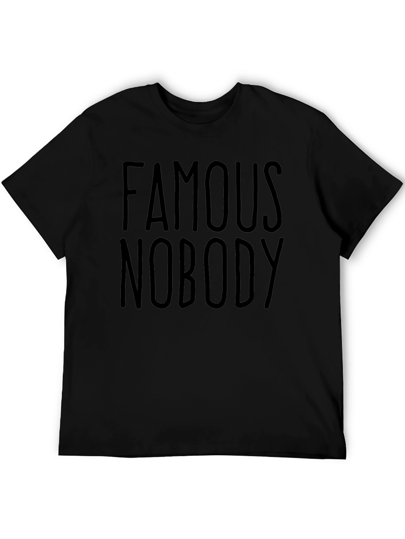 Black Famous Nobody Black Graphic Tee view 5