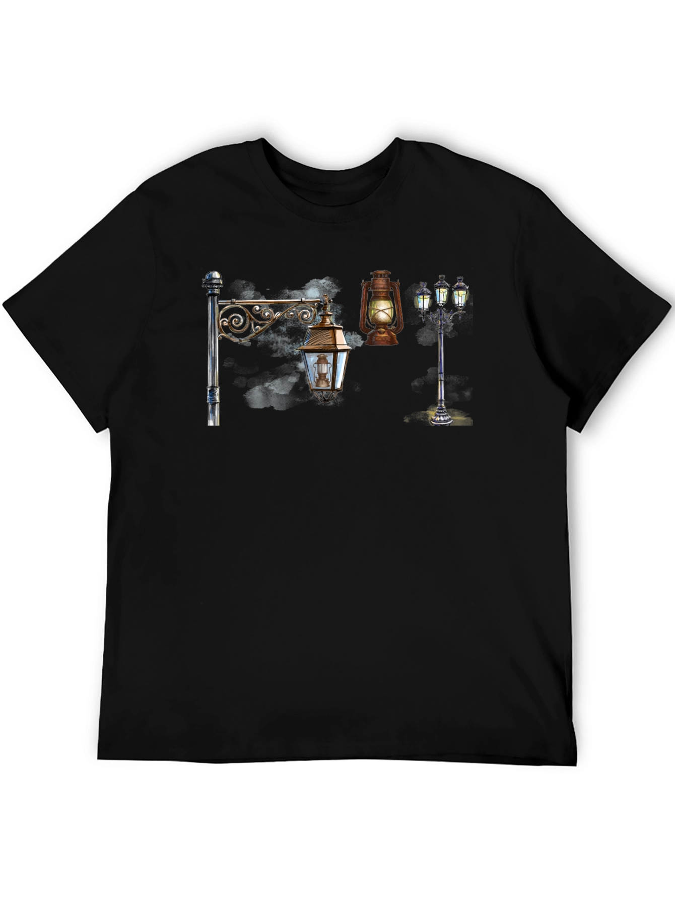Black Vintage Lantern T-Shirt - Black view 5