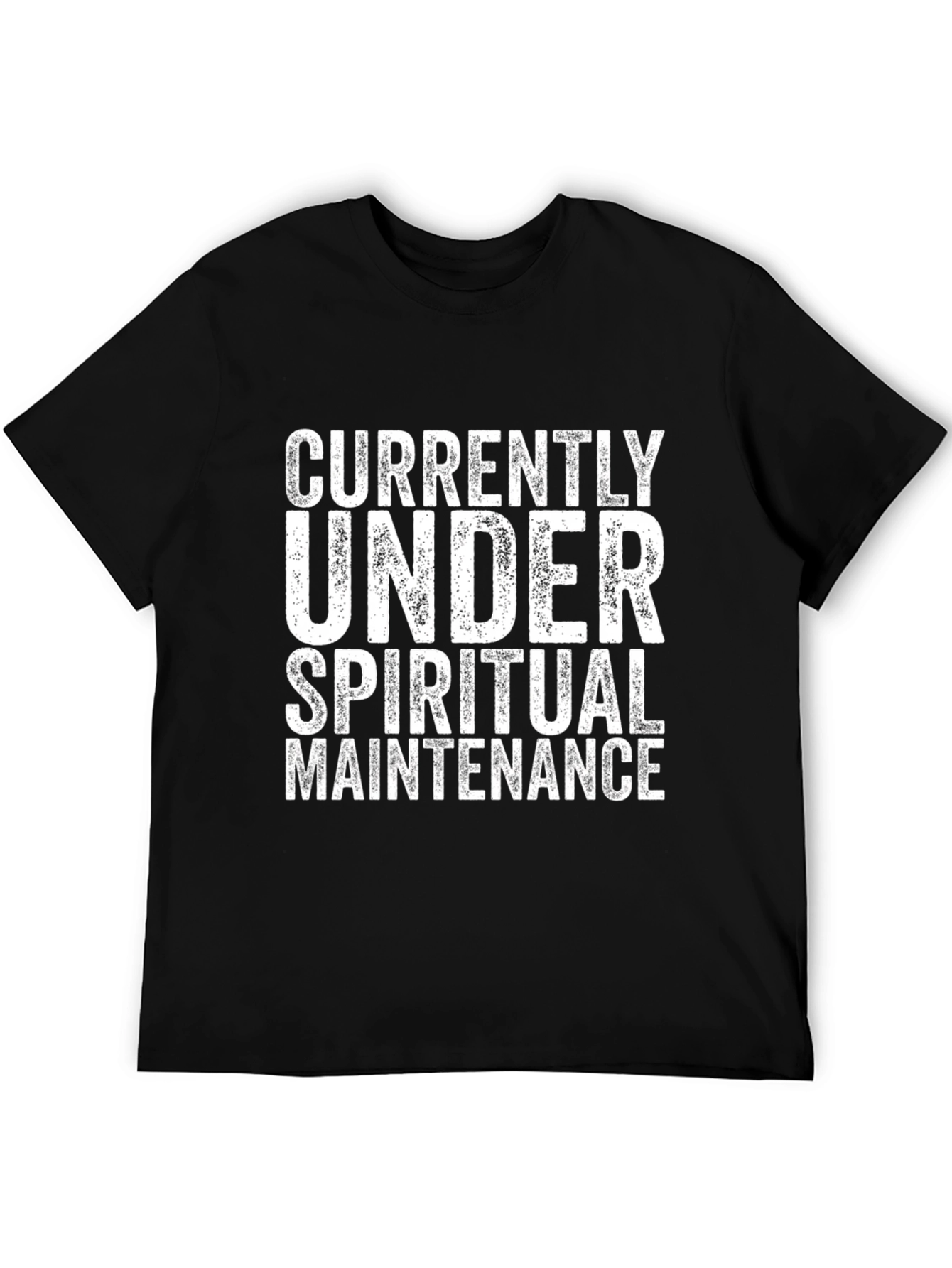 Black Spiritual Maintenance T-Shirt - Black Cotton Tee view 5