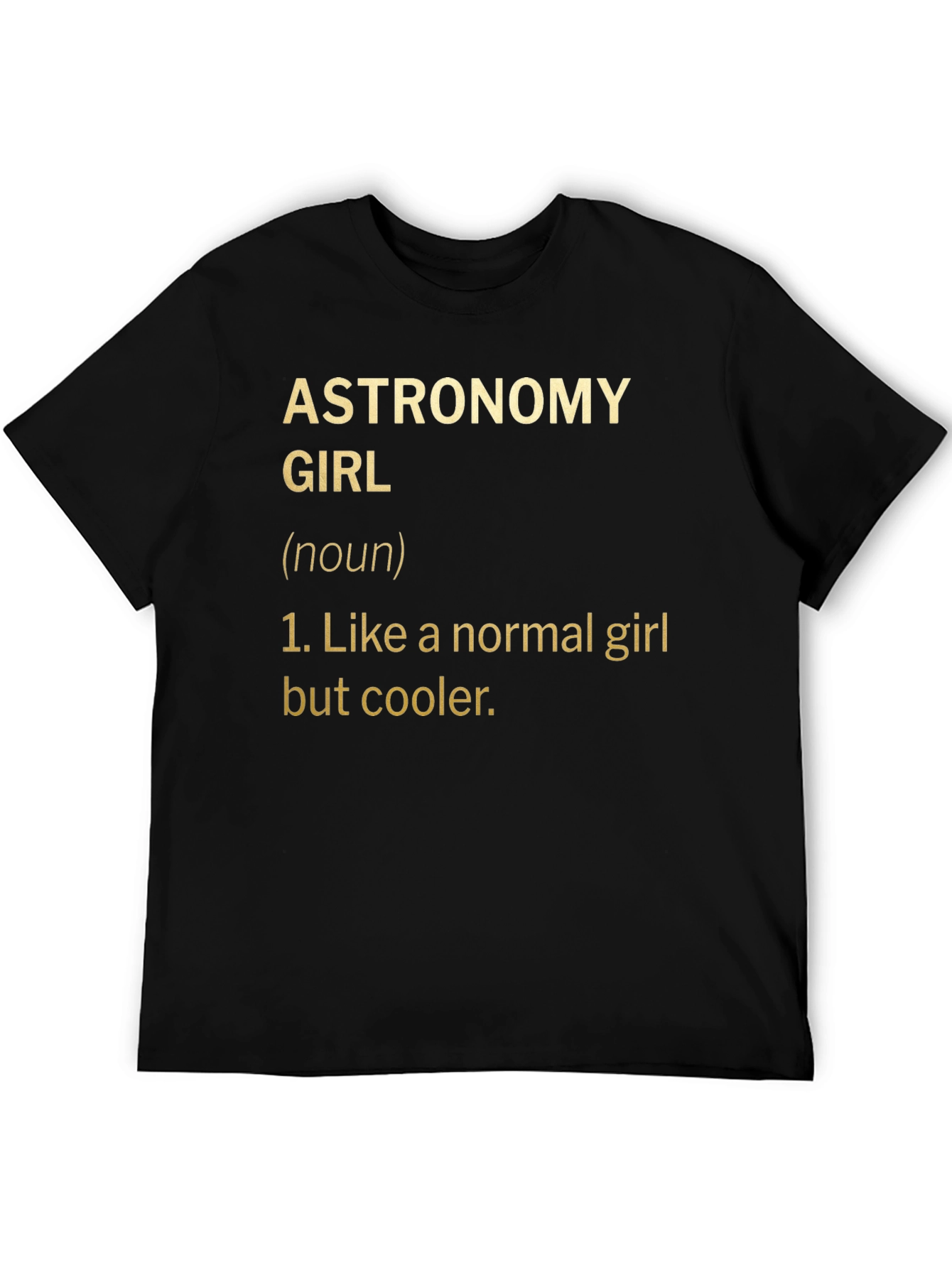 Black Astronomy Girl Black Cotton T-Shirt view 5