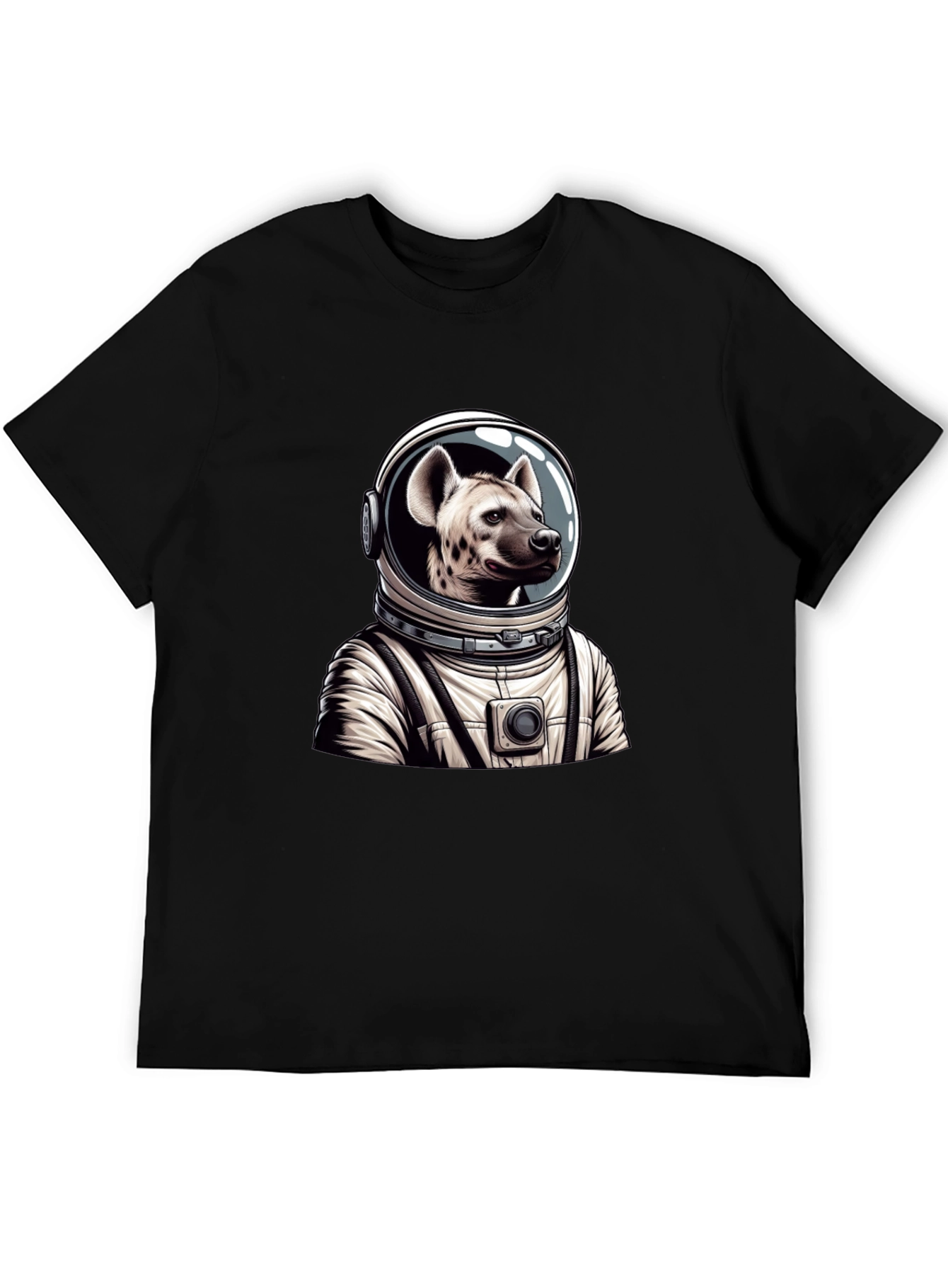Black Hyena Astronaut Black T-Shirt view 5