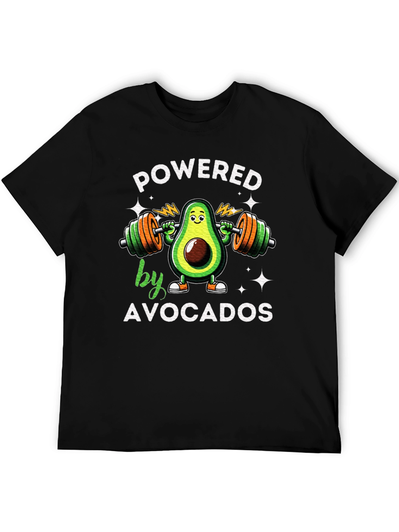 Black Powered by Avocados T-Shirt view 5