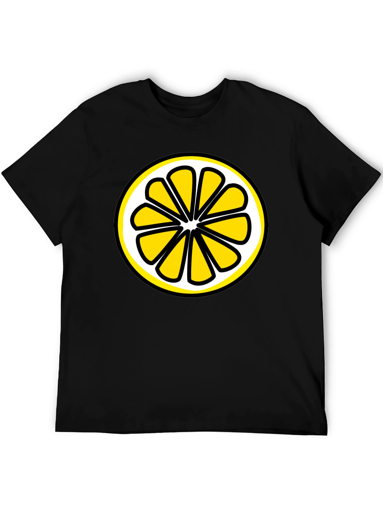 Black Lemon Slice Graphic T-Shirt - Black Cotton Tee view 5