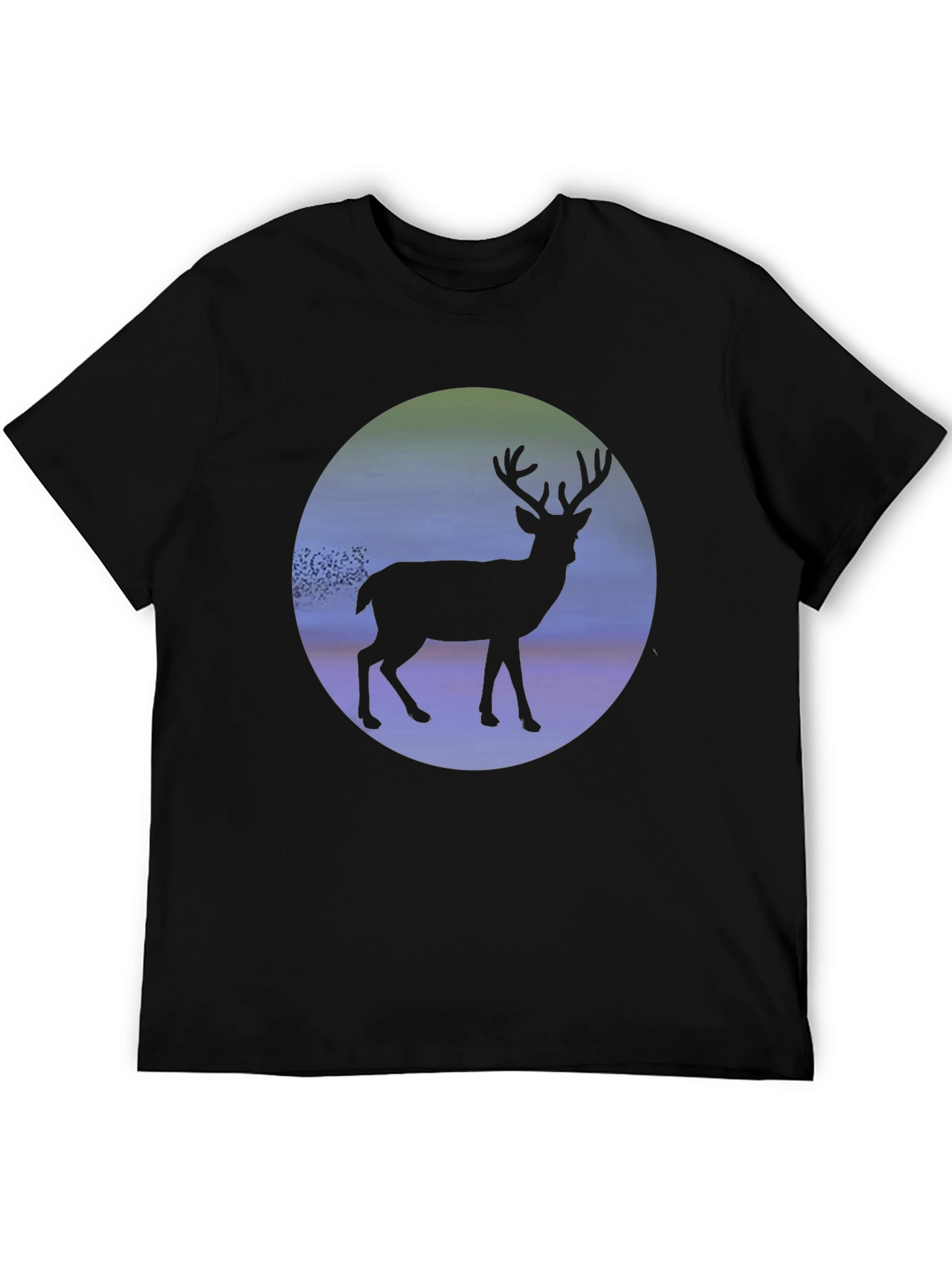 Black Deer Silhouette Graphic Tee - Men's Black T-Shirt view 5