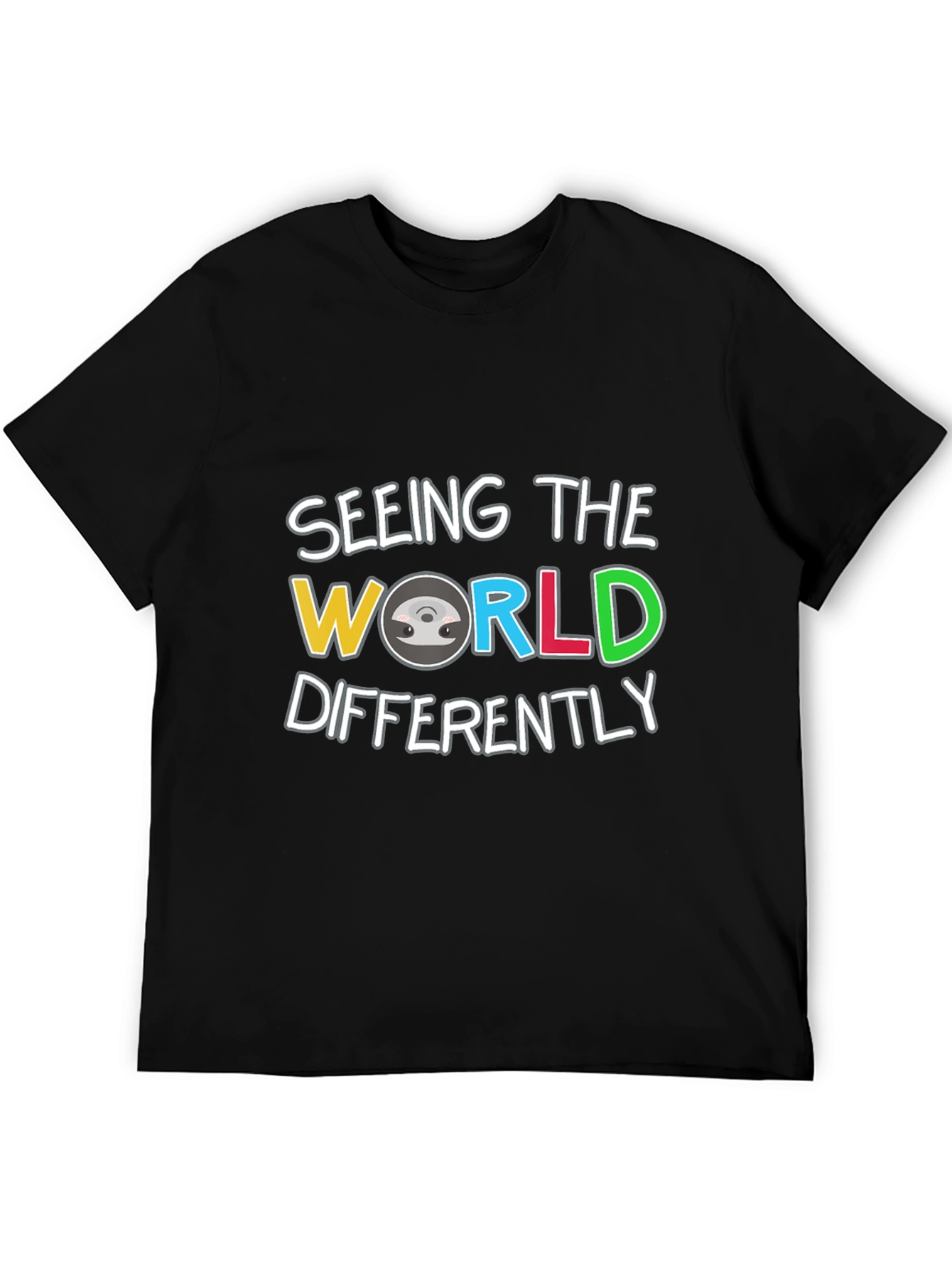 Black Seeing The World Differently T-Shirt view 5