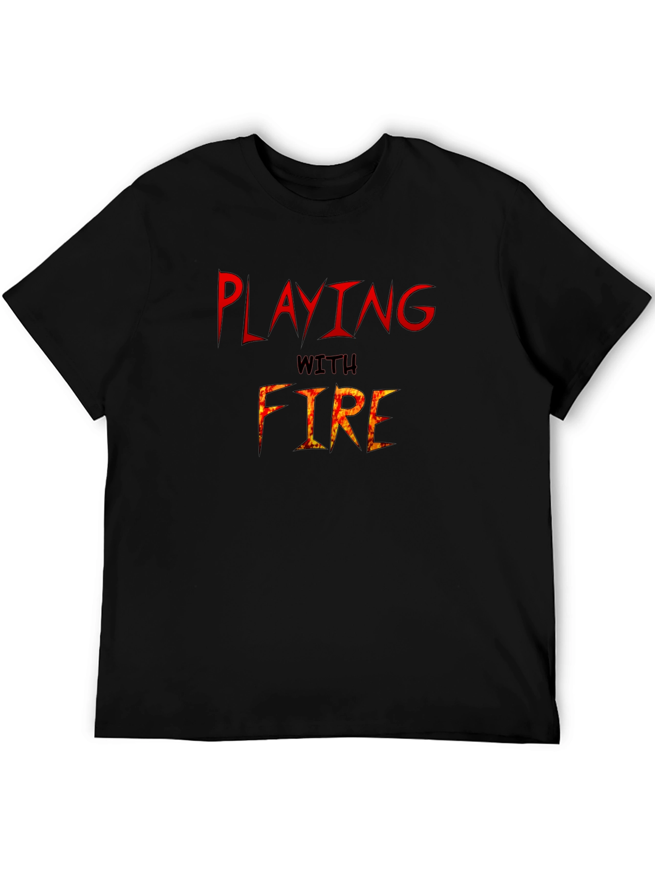 Black Playing With Fire Graphic T-Shirt view 5