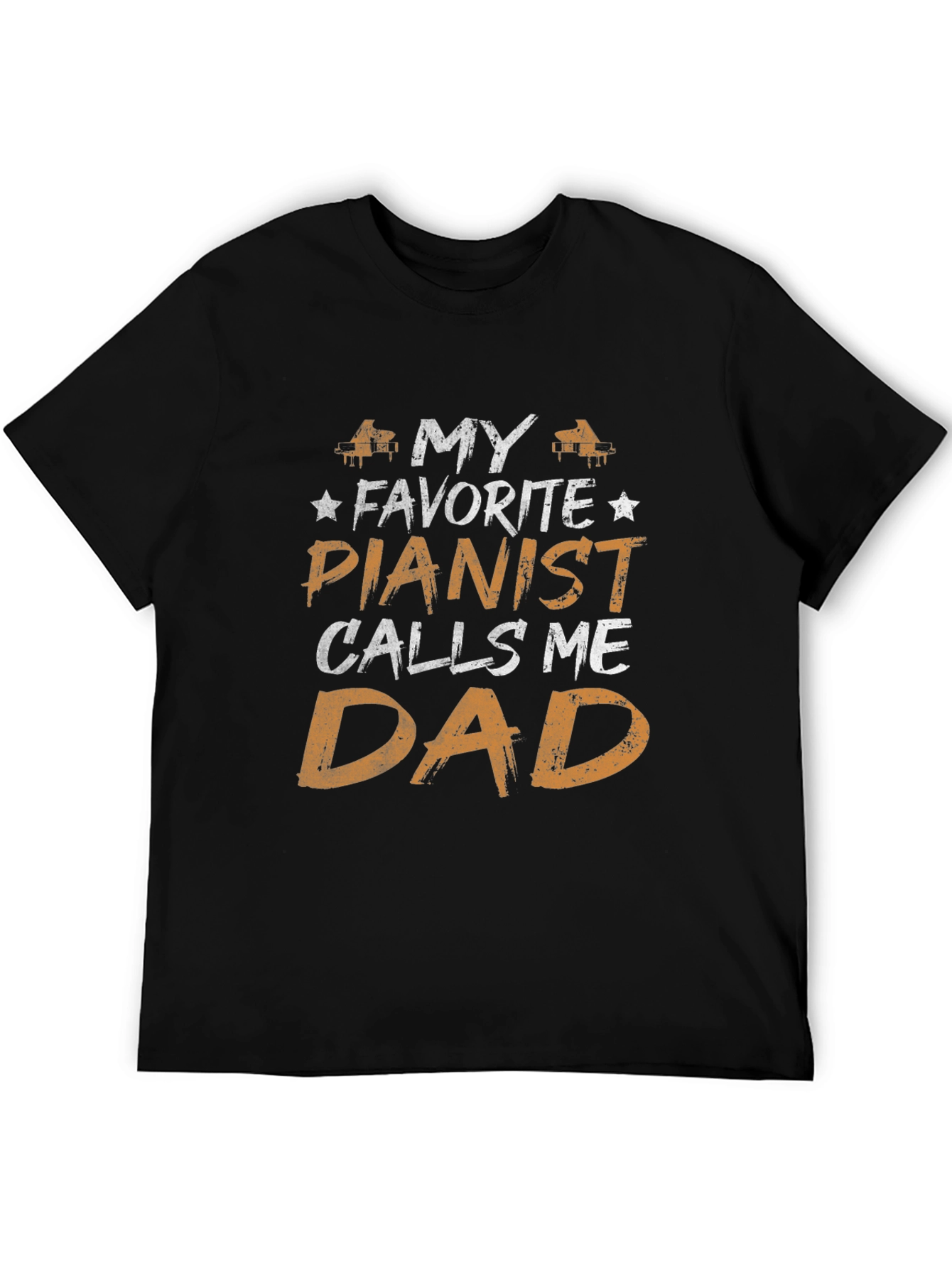 Black My Favorite Pianist Calls Me Dad T-Shirt view 5