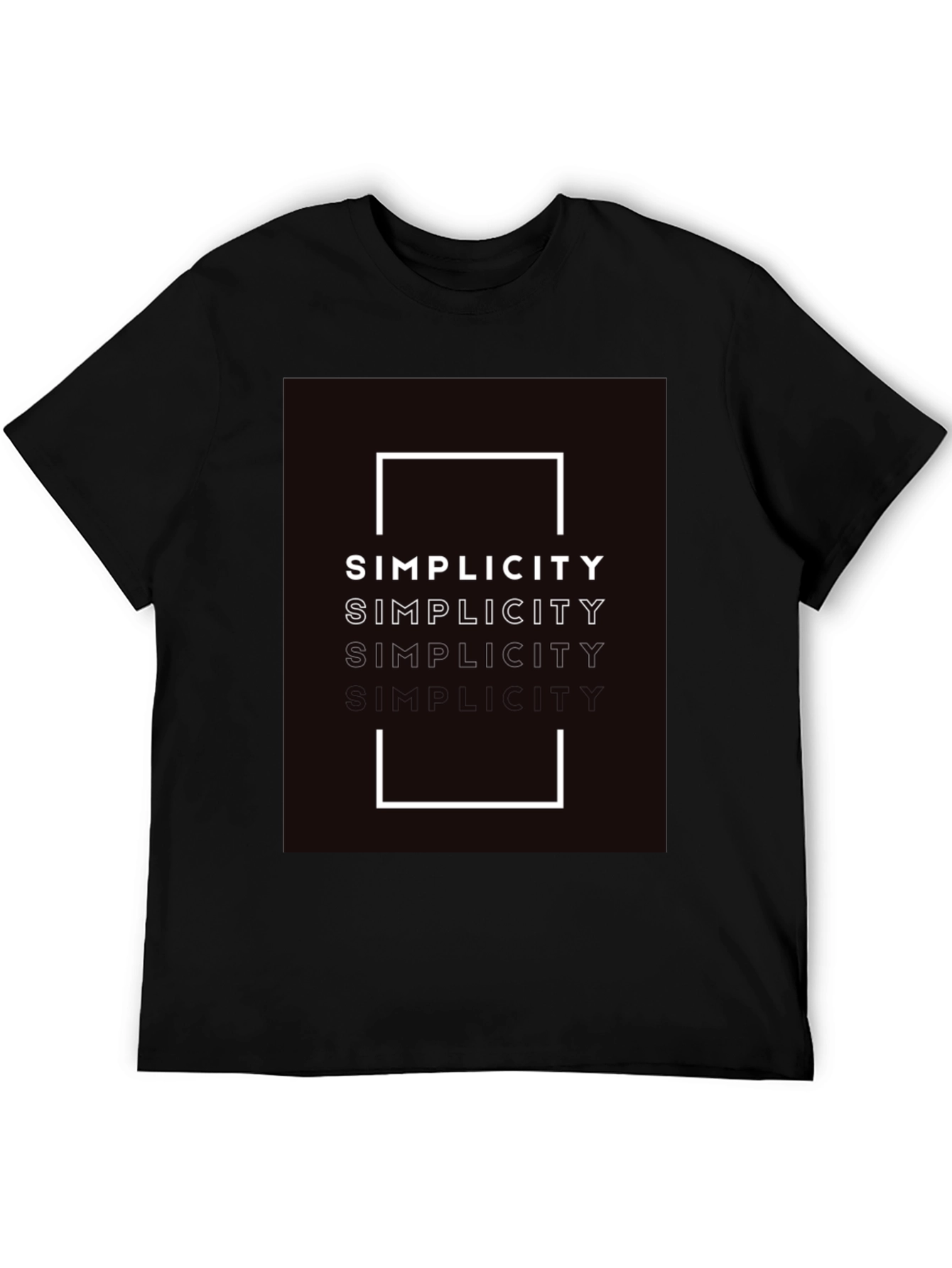 Black Simplicity Graphic Print Black T-Shirt view 5