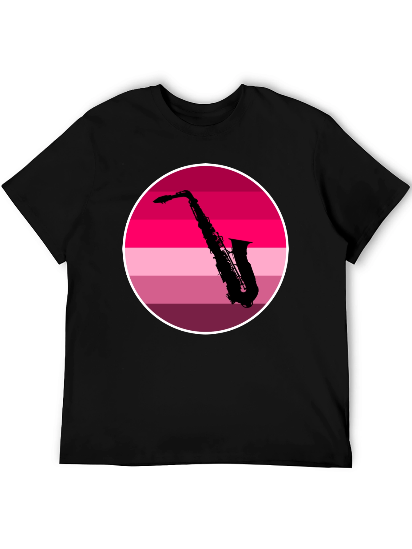 Black Saxophone Silhouette Tee - Retro Music Vibes view 5