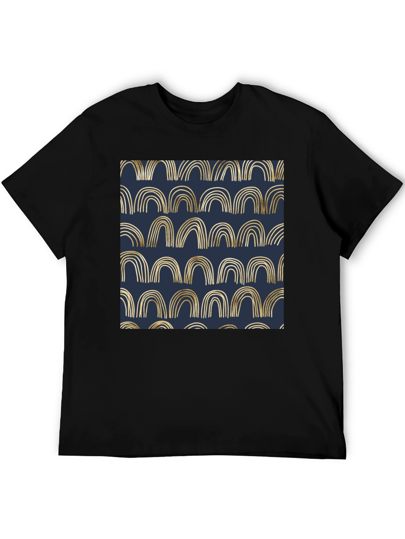 Black Gold Arches Graphic Black T-Shirt view 5