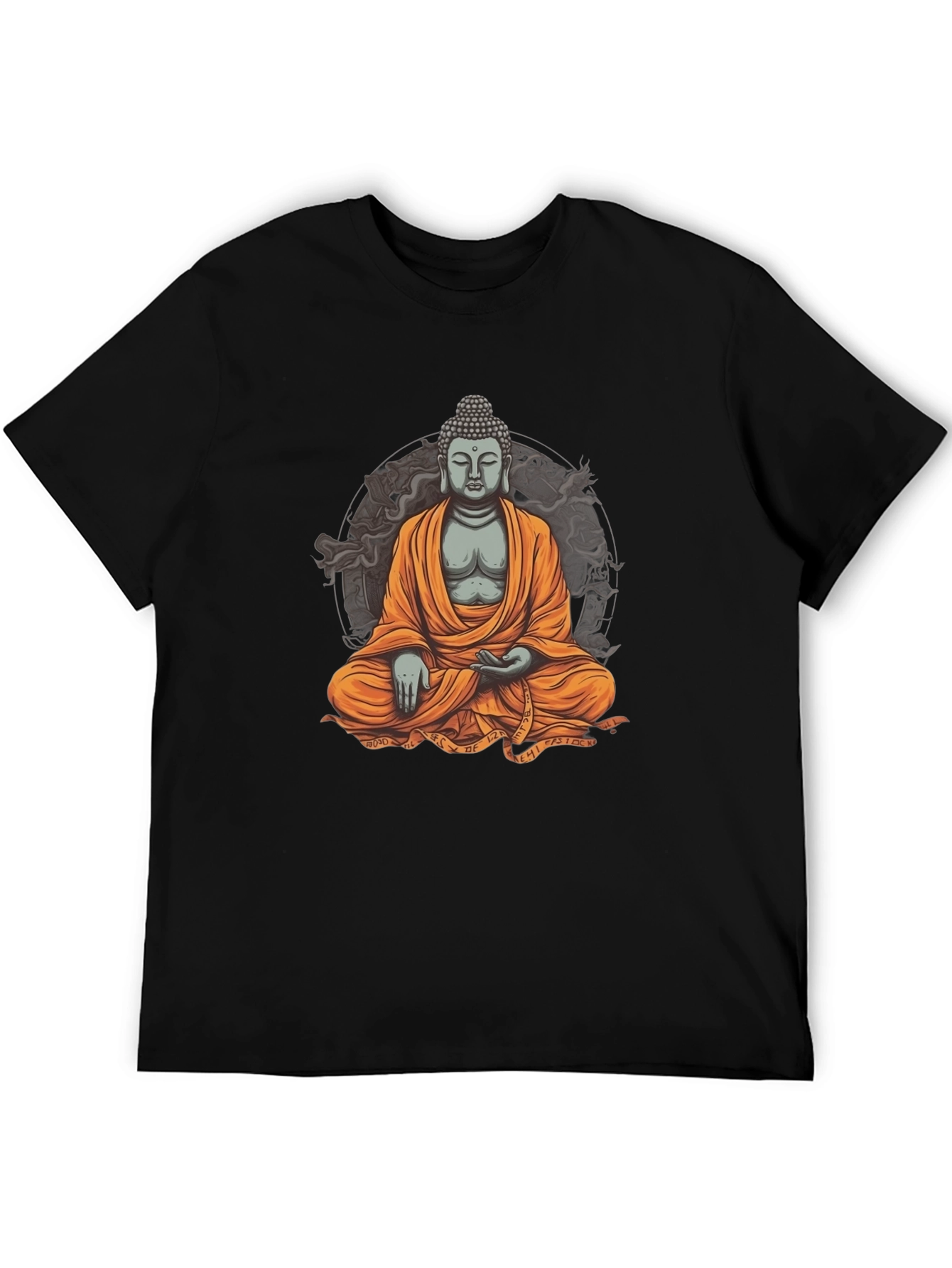 Black Buddha Graphic Black T-Shirt view 5