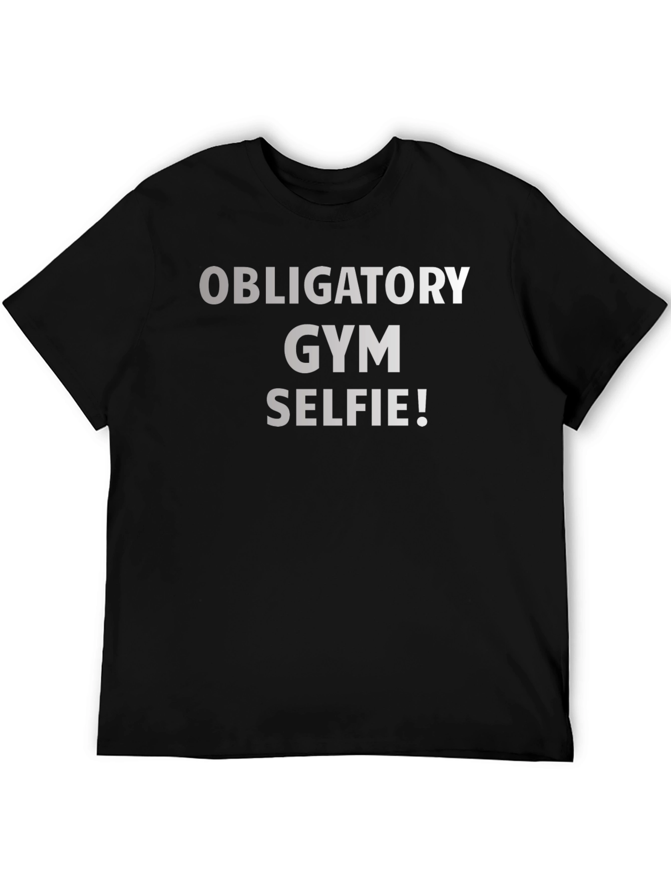 Black Obligatory Gym Selfie T-Shirt - Funny Workout Apparel view 5