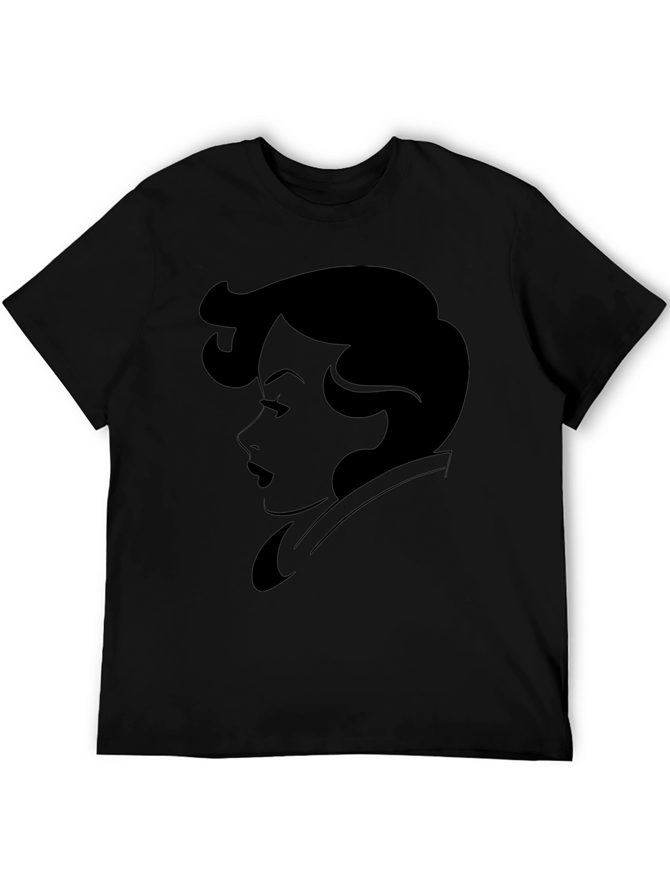 Black Retro Woman Silhouette Black T-Shirt view 5