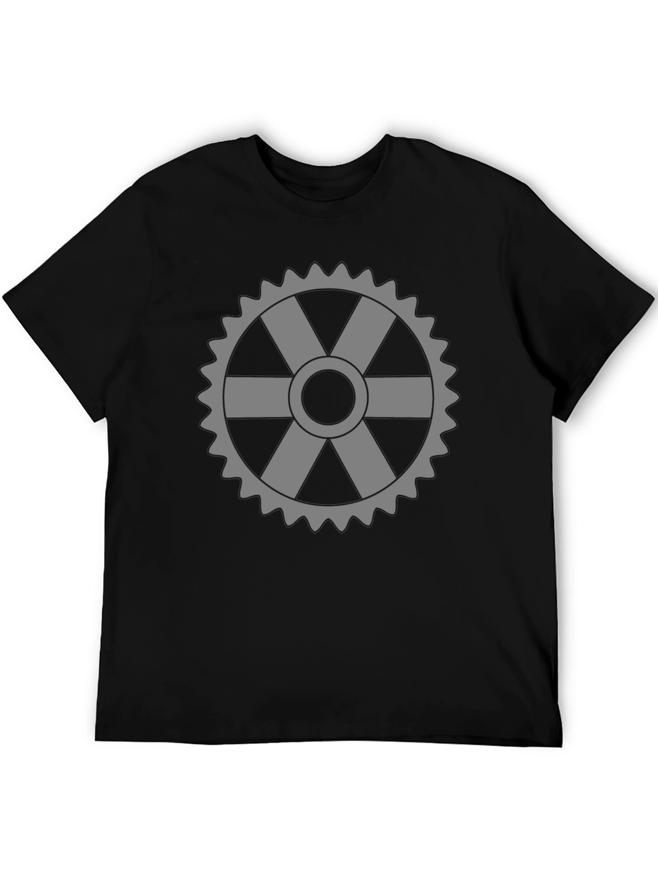Black Cogwheel Graphic Tee - Cool & Comfortable view 5