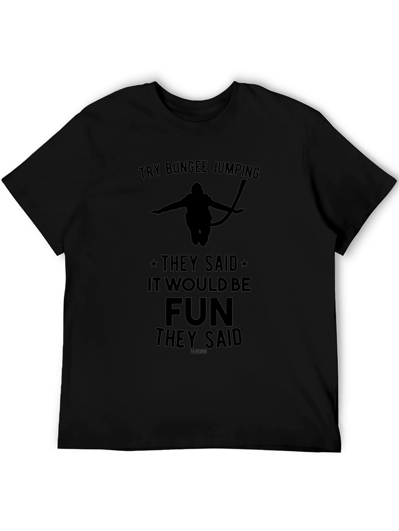 Black Bungee Jumping Graphic Tee - Fun Adventure Shirt view 5