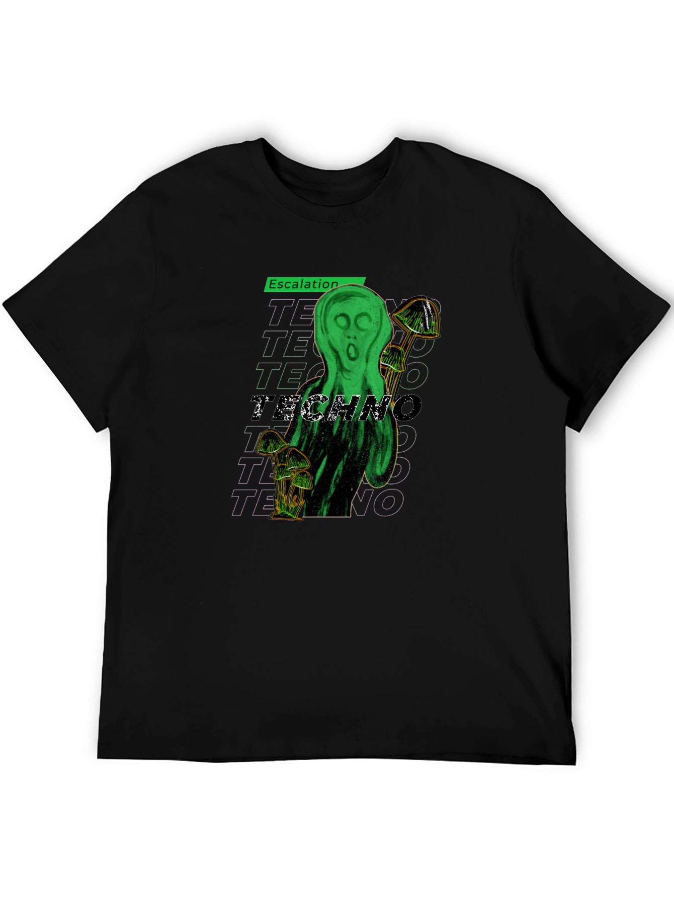 Black Escalation Techno Graphic T-Shirt view 5