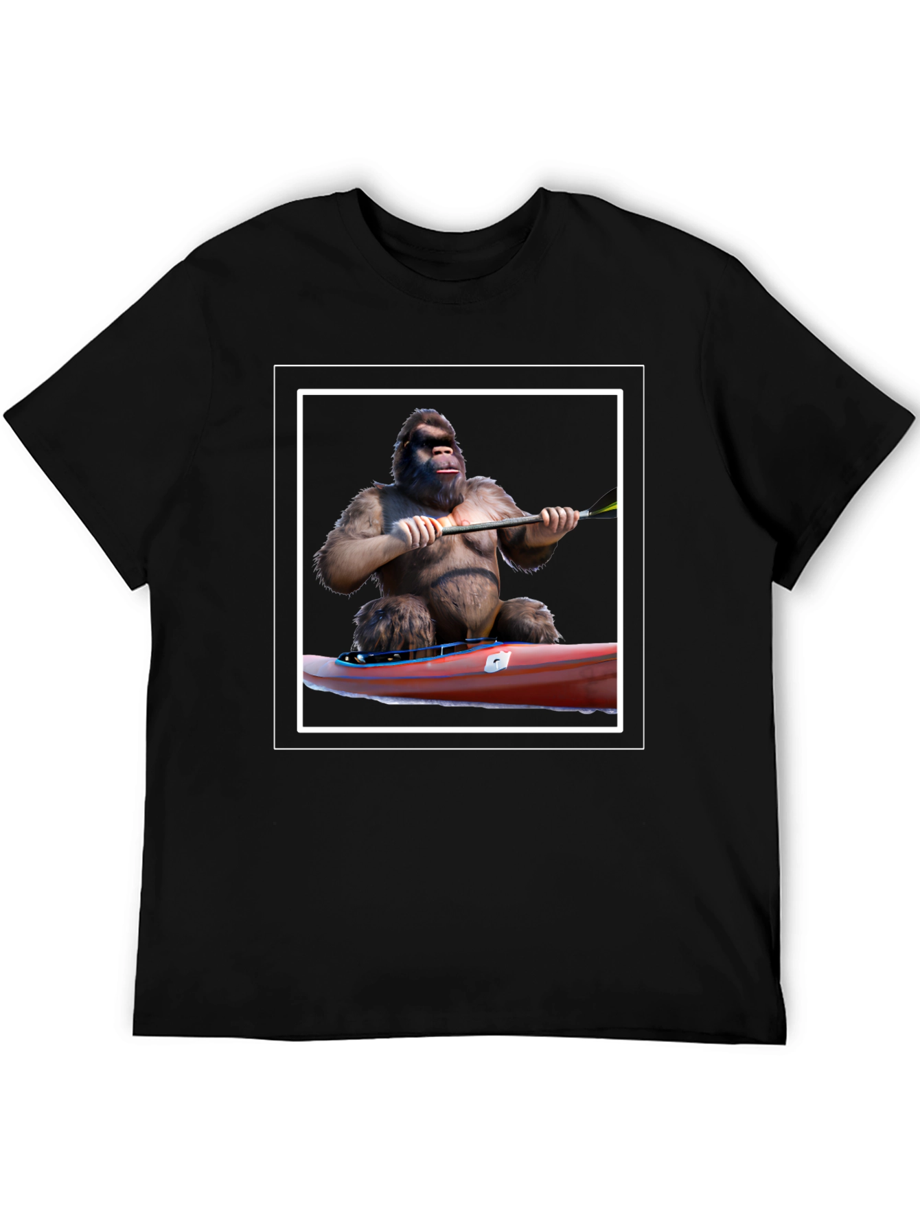 Black Gorilla Kayaking Graphic Tee - Black T-Shirt view 5