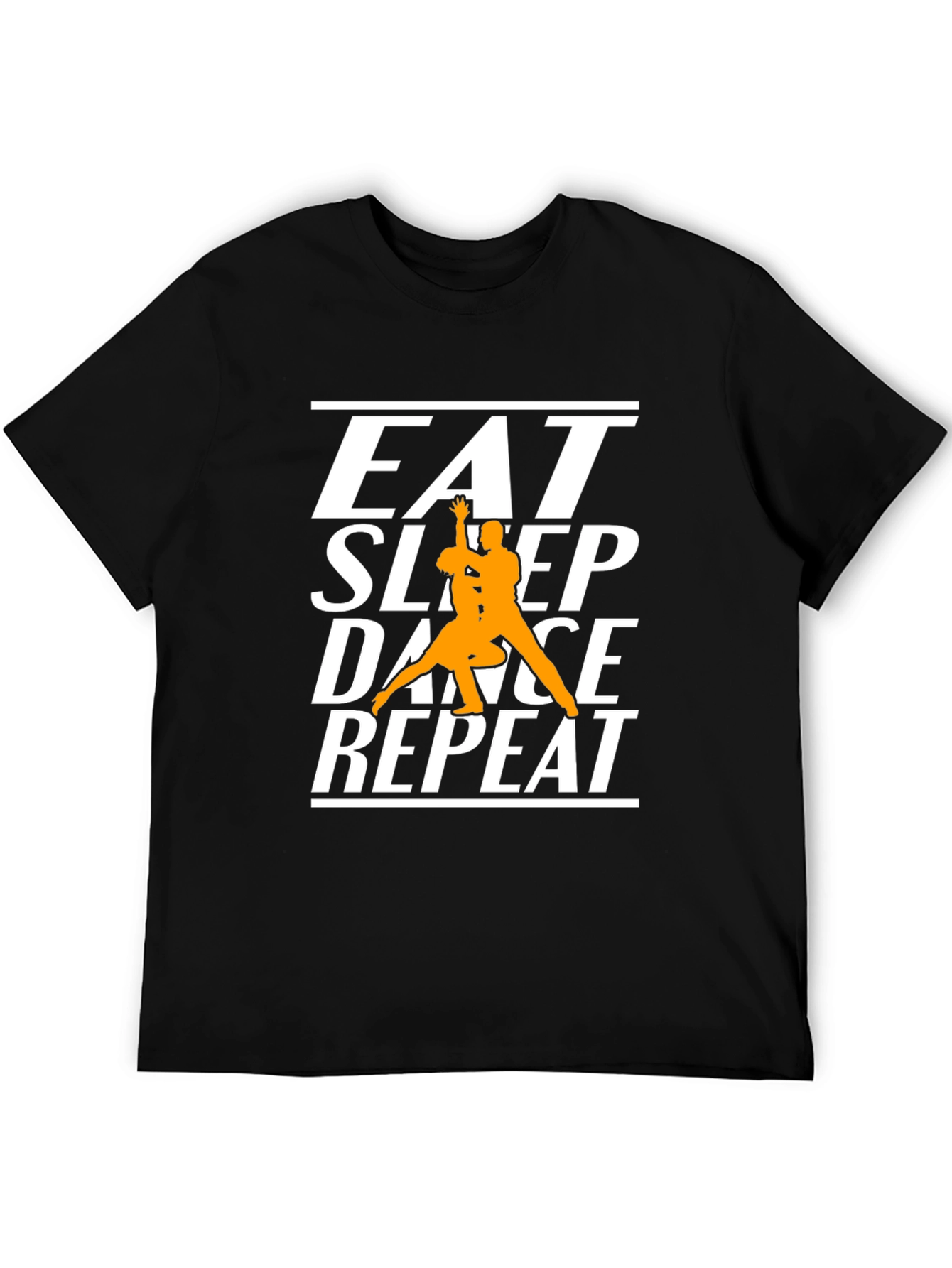 Black Eat Sleep Dance Repeat Black Graphic T-Shirt view 5