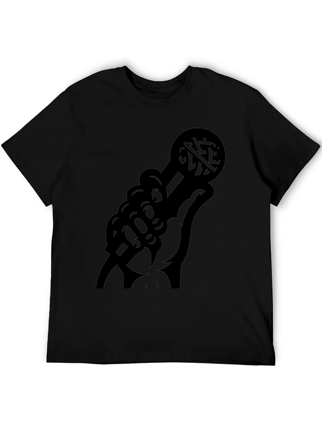 Black Graphic Microphone Hand T-Shirt - Black view 5
