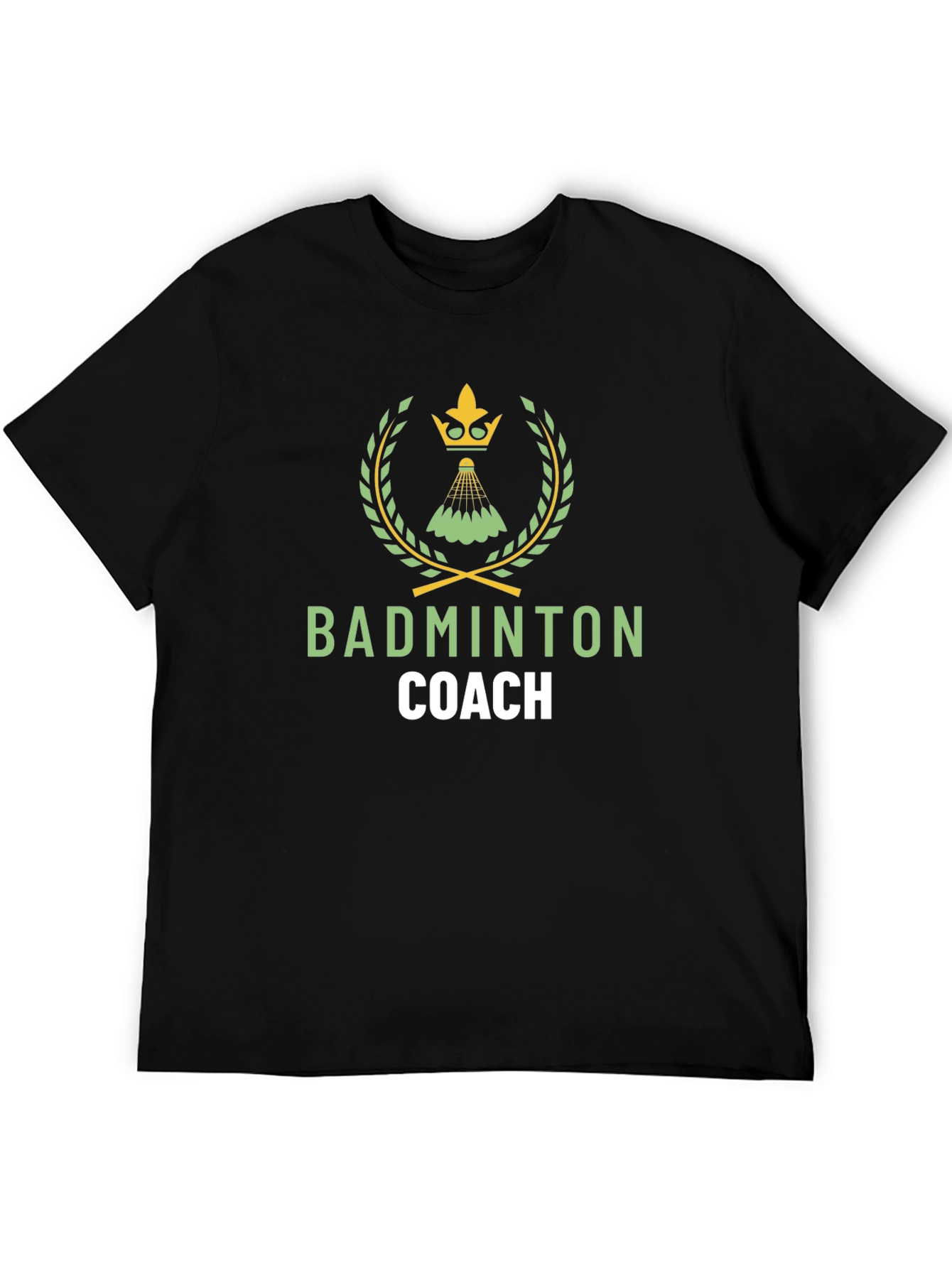 Black Badminton Coach Graphic Tee - Stylish Sport T-Shirt view 5