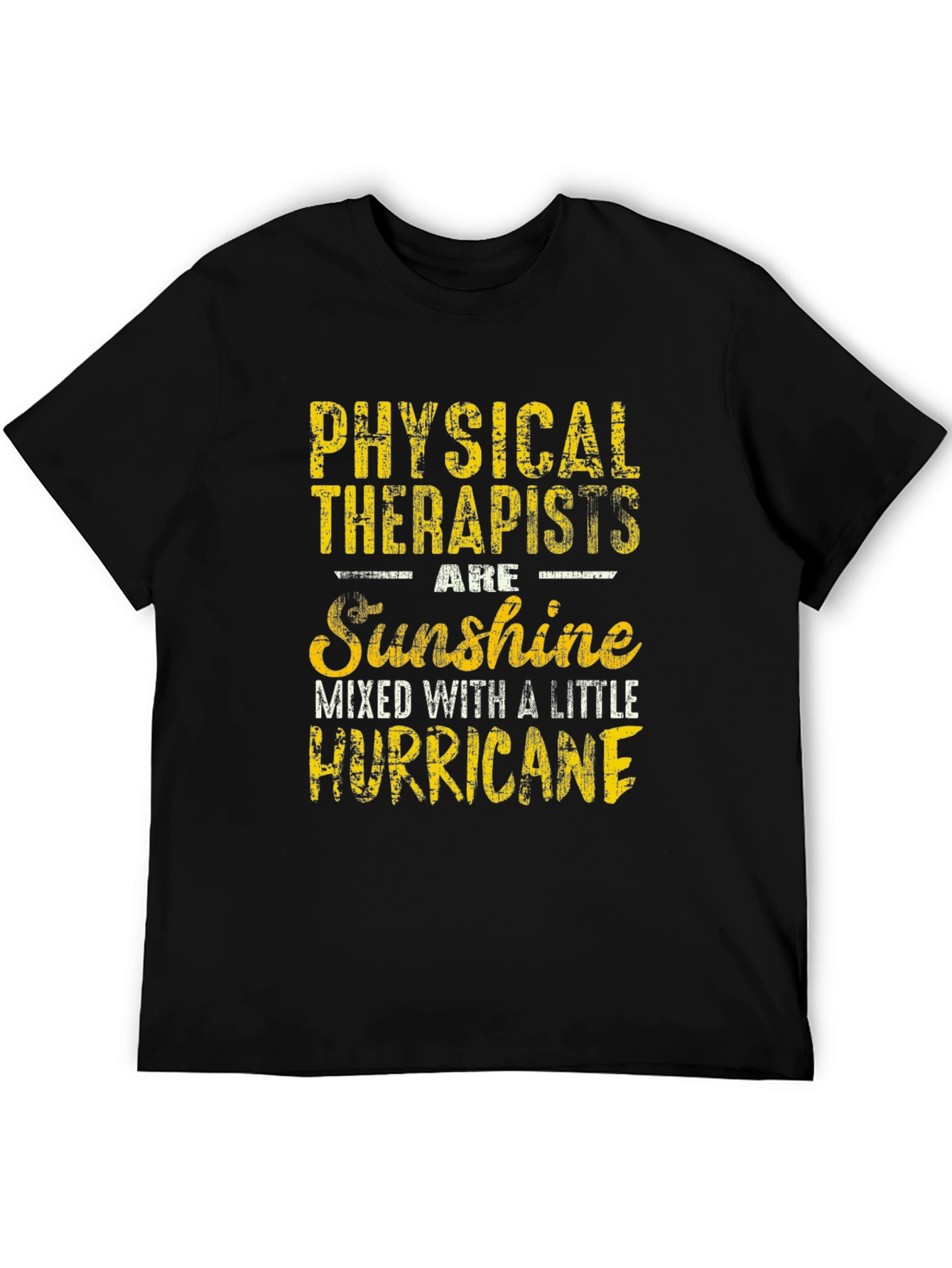 Black Physical Therapist Sunshine Hurricane Graphic T-Shirt view 5