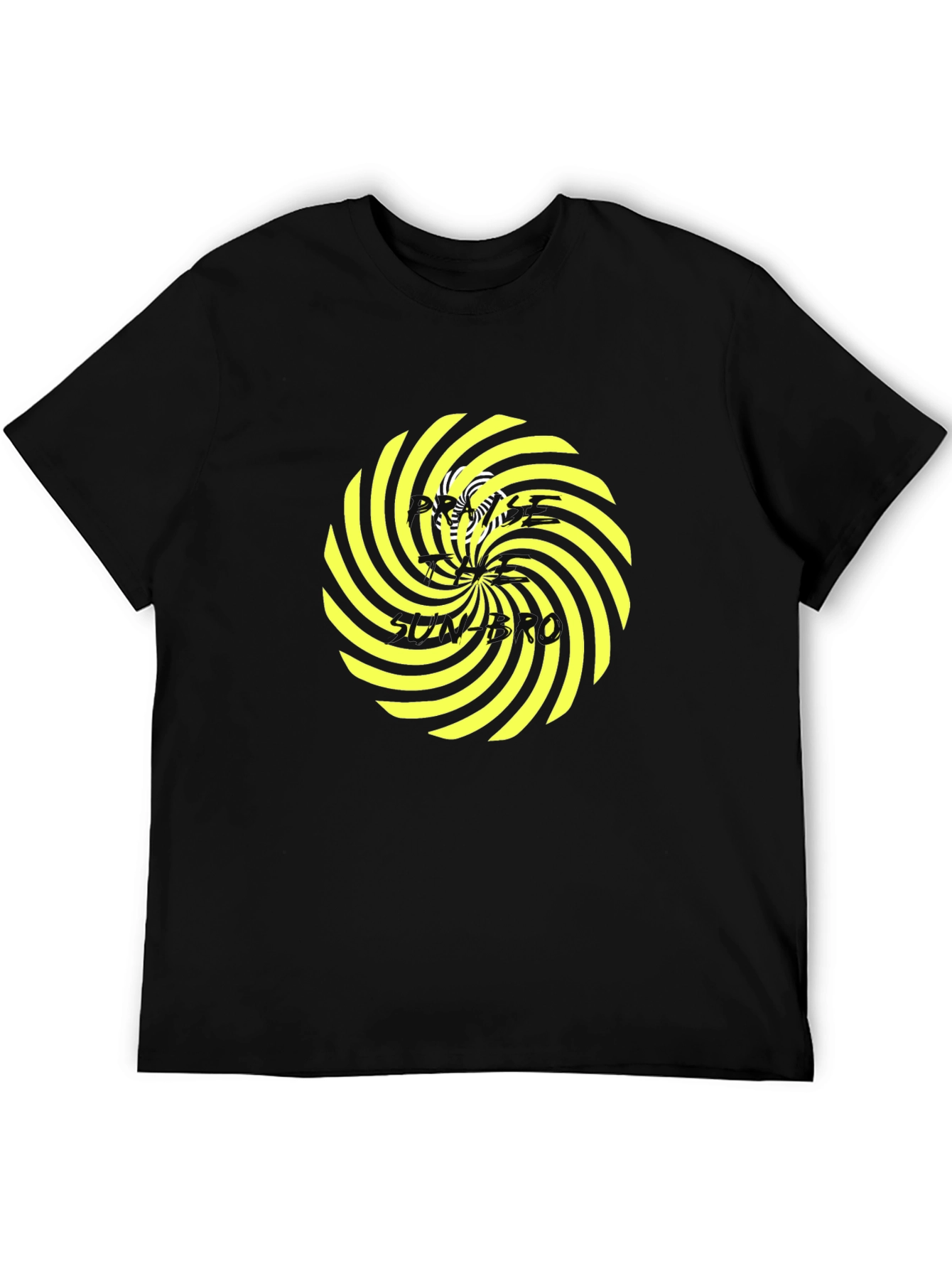 Black Hypnotic Swirl Graphic Tee - Black Cotton Comfort view 5