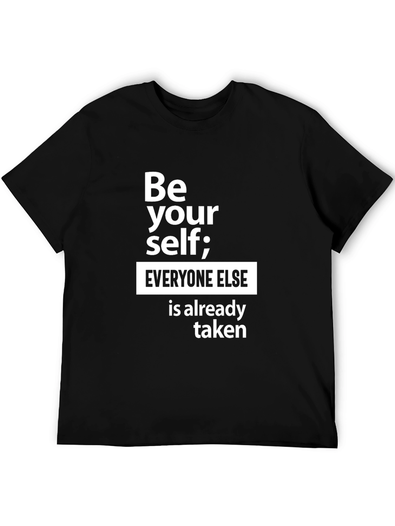 Black Be Yourself Graphic Tee - Inspirational Black T-Shirt view 5