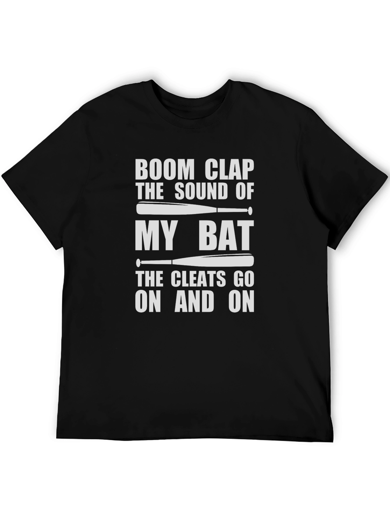 Black Boom Clap My Bat Baseball T-Shirt view 5