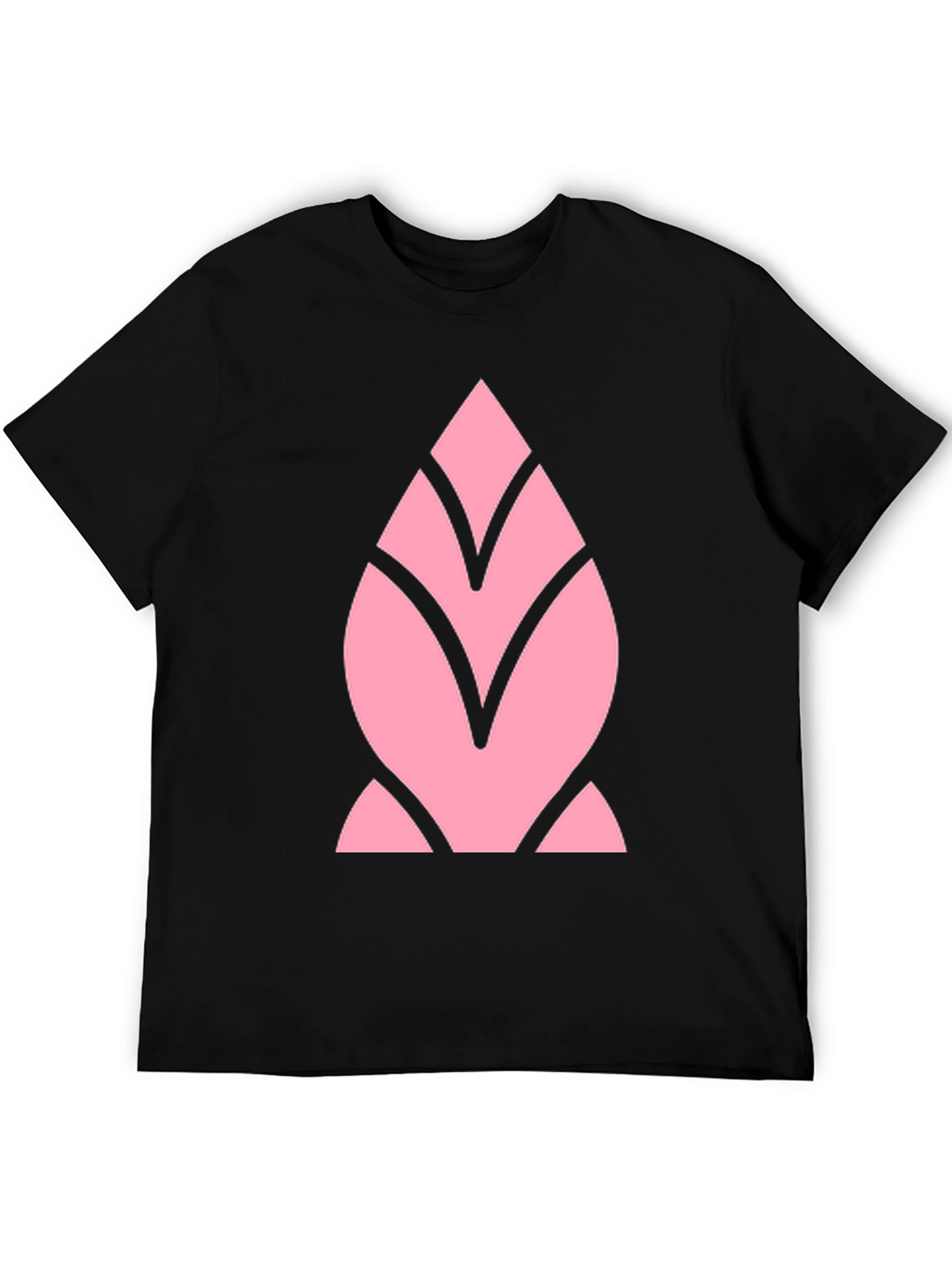 Black Pink Geometric Black T-Shirt view 5