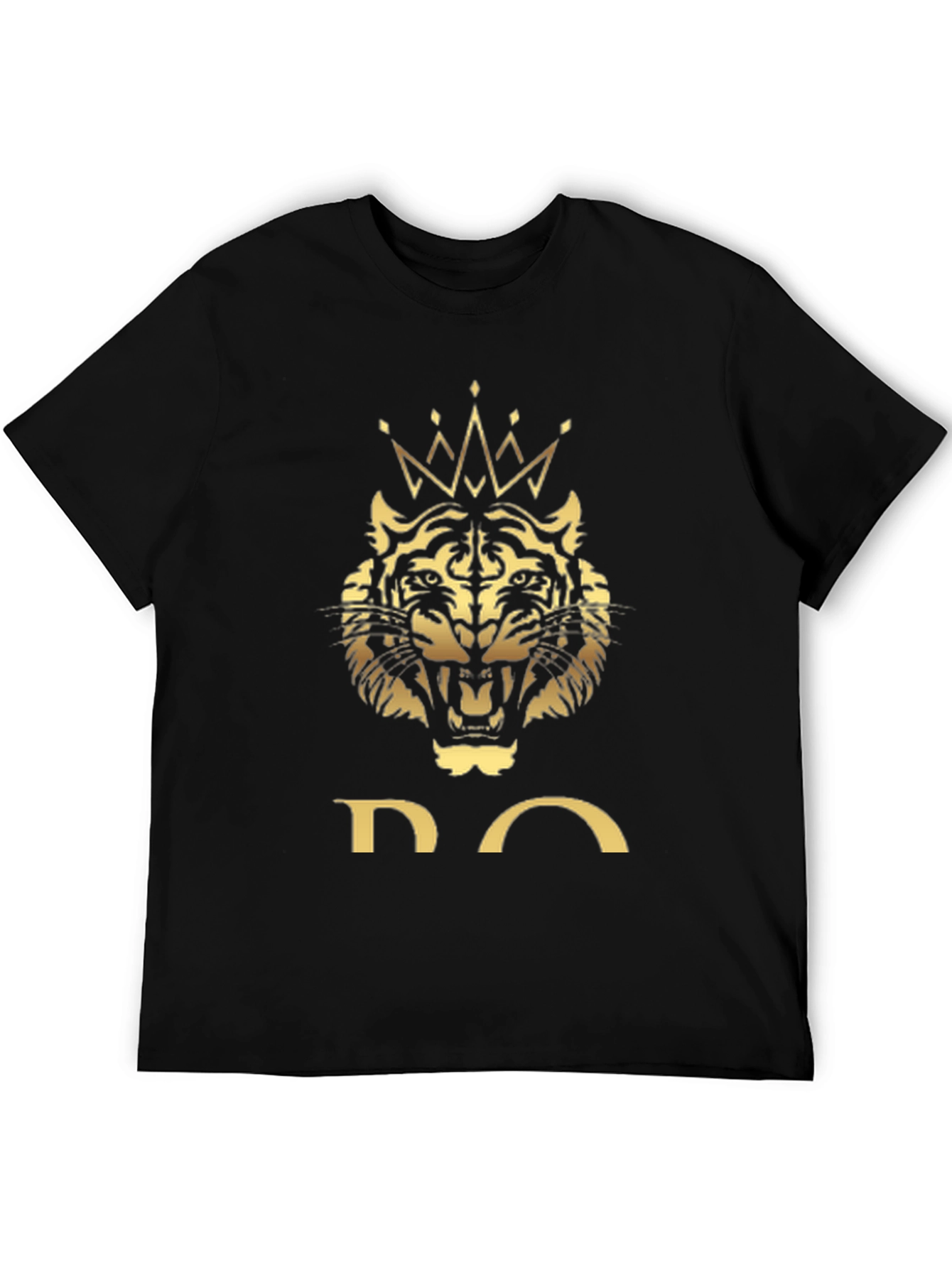 Black King Tiger Graphic Tee - Black Cotton Blend view 5