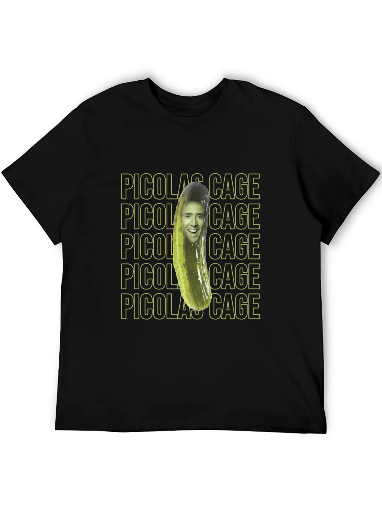 Black Pickle Nicolas Cage Graphic T-Shirt view 5