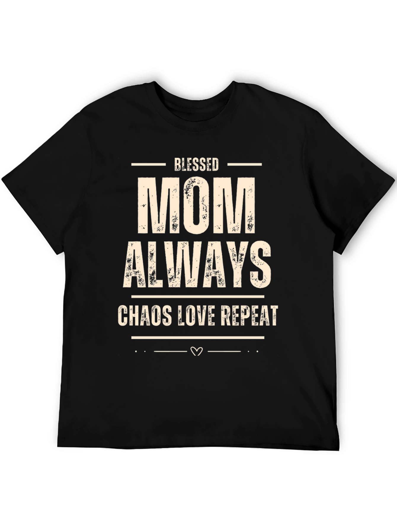 Black Blessed Mom Always Chaos Love Repeat T-Shirt view 5