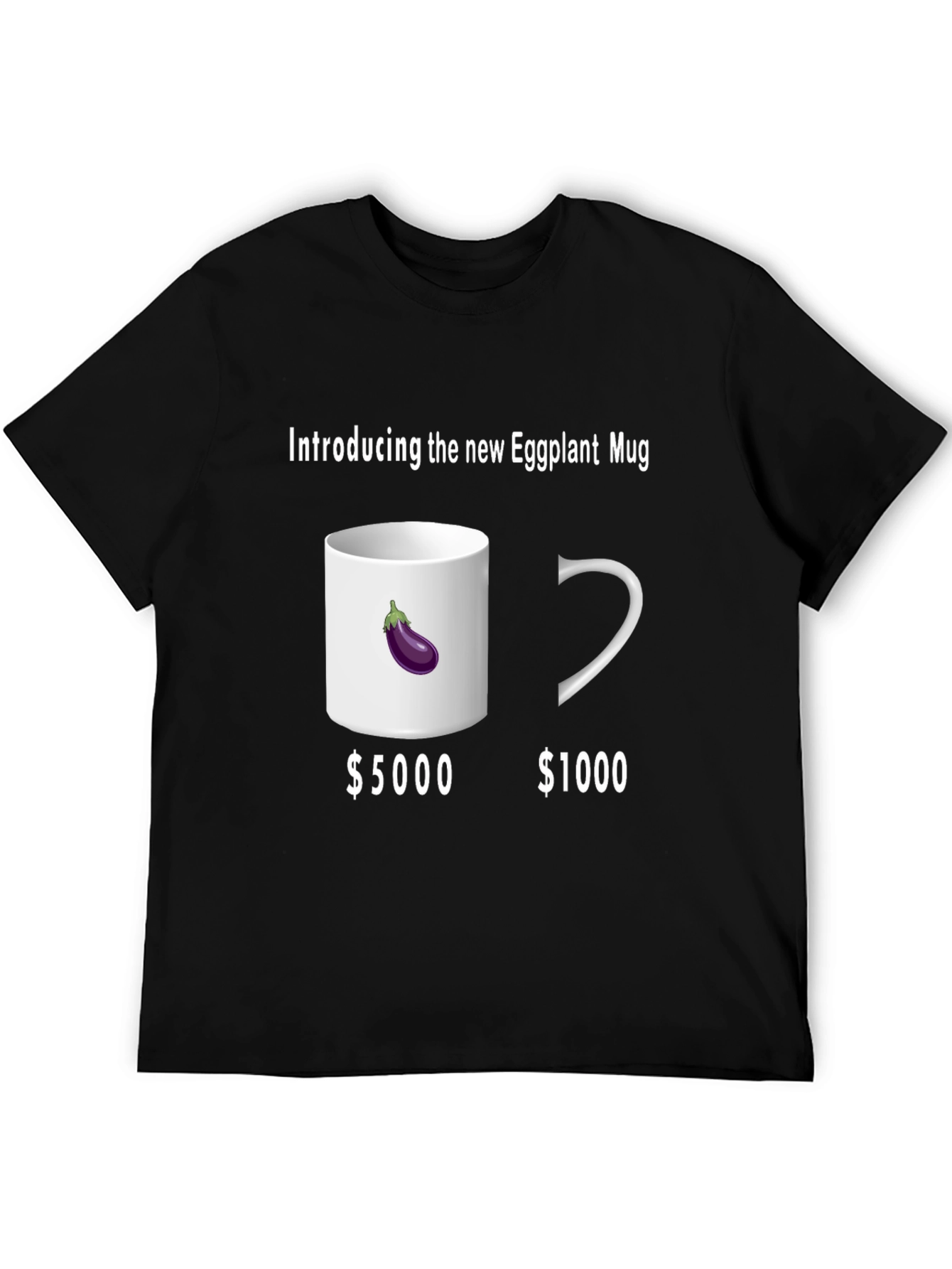 Black Eggplant Mug T-Shirt - Humorous Design view 5