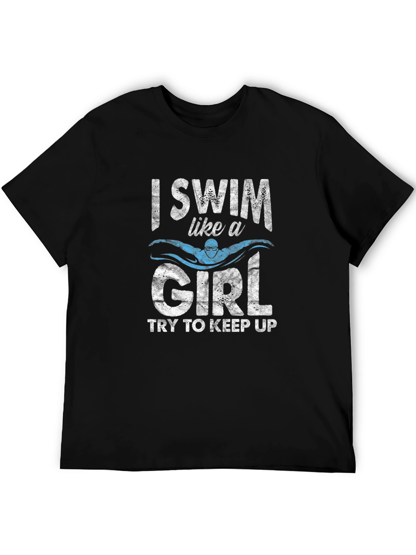 Black I Swim Like A Girl T-Shirt view 5