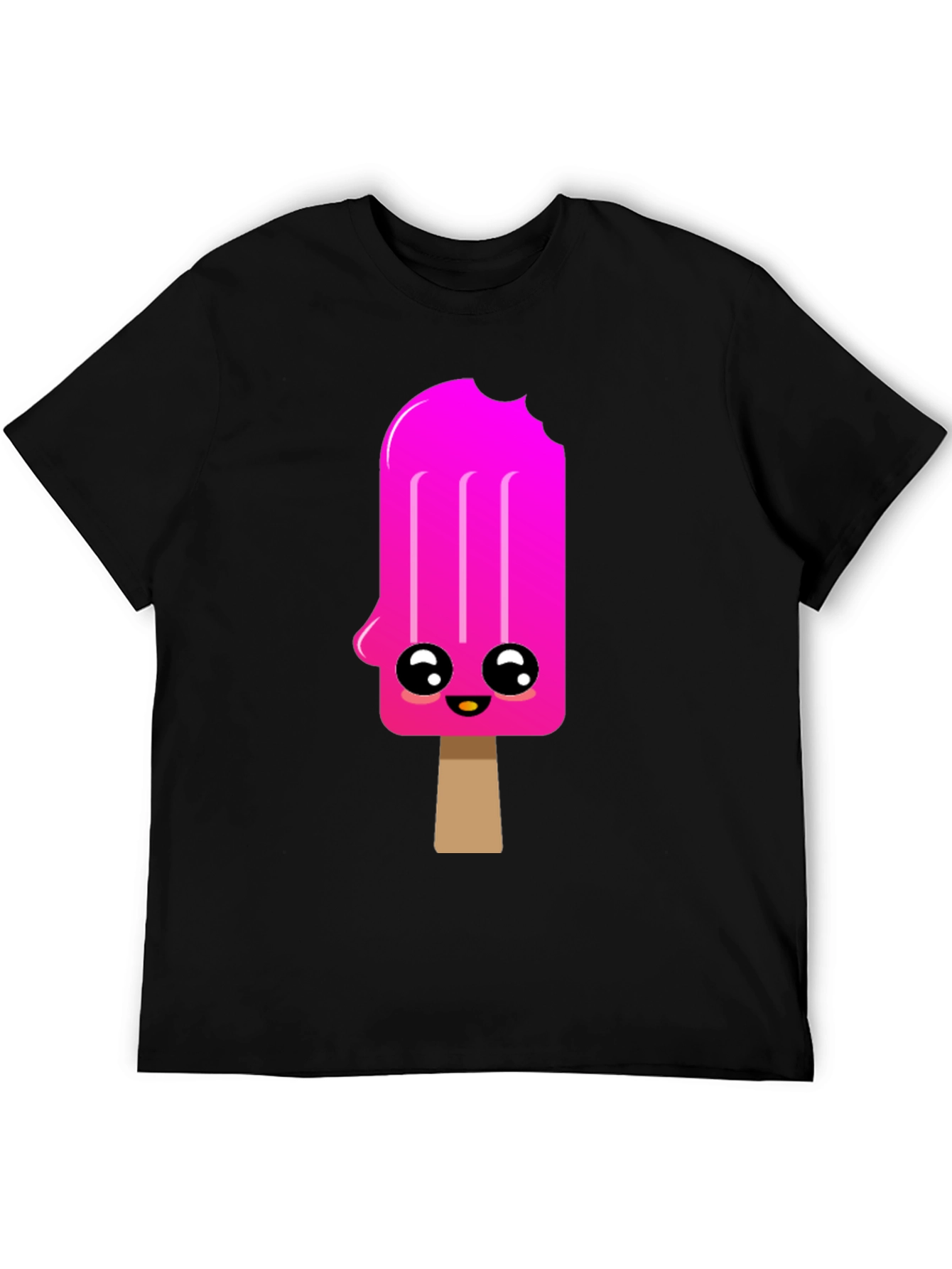 Black Kawaii Popsicle Graphic Tee - Black Cotton Blend Shirt view 5