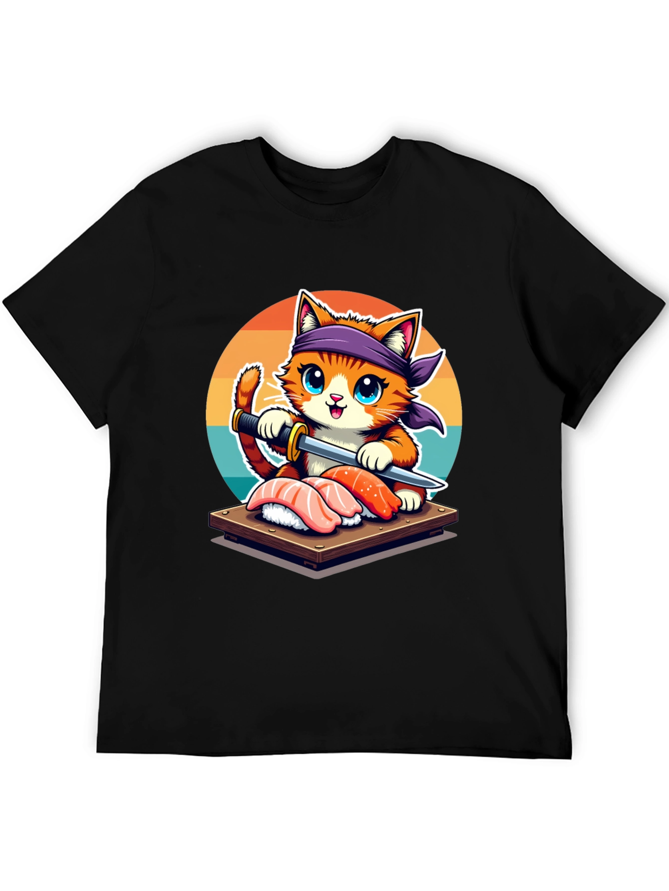 Black Sushi Cat T-Shirt - Cute Japanese Style Tee view 5