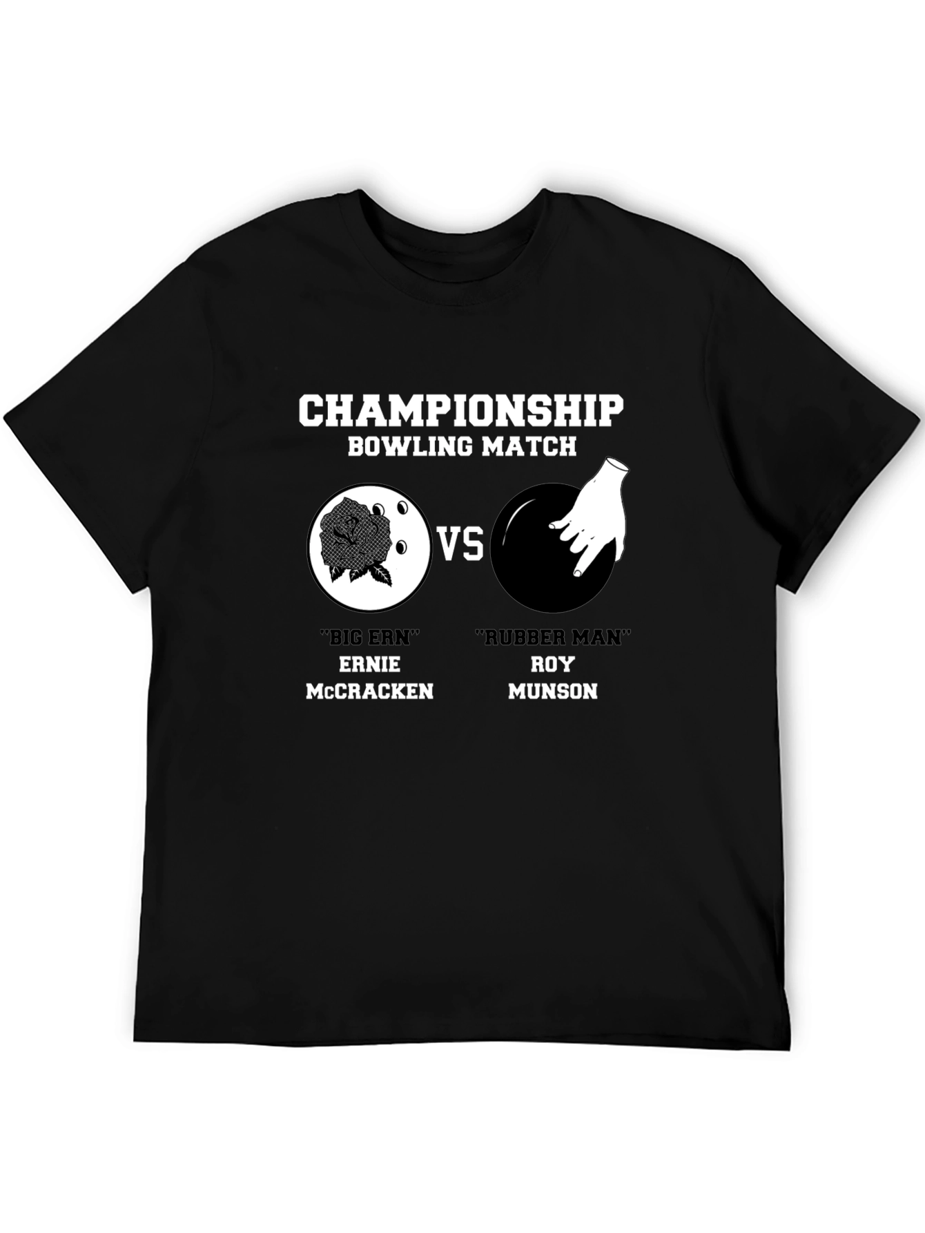 Black Championship Bowling Match T-Shirt view 5