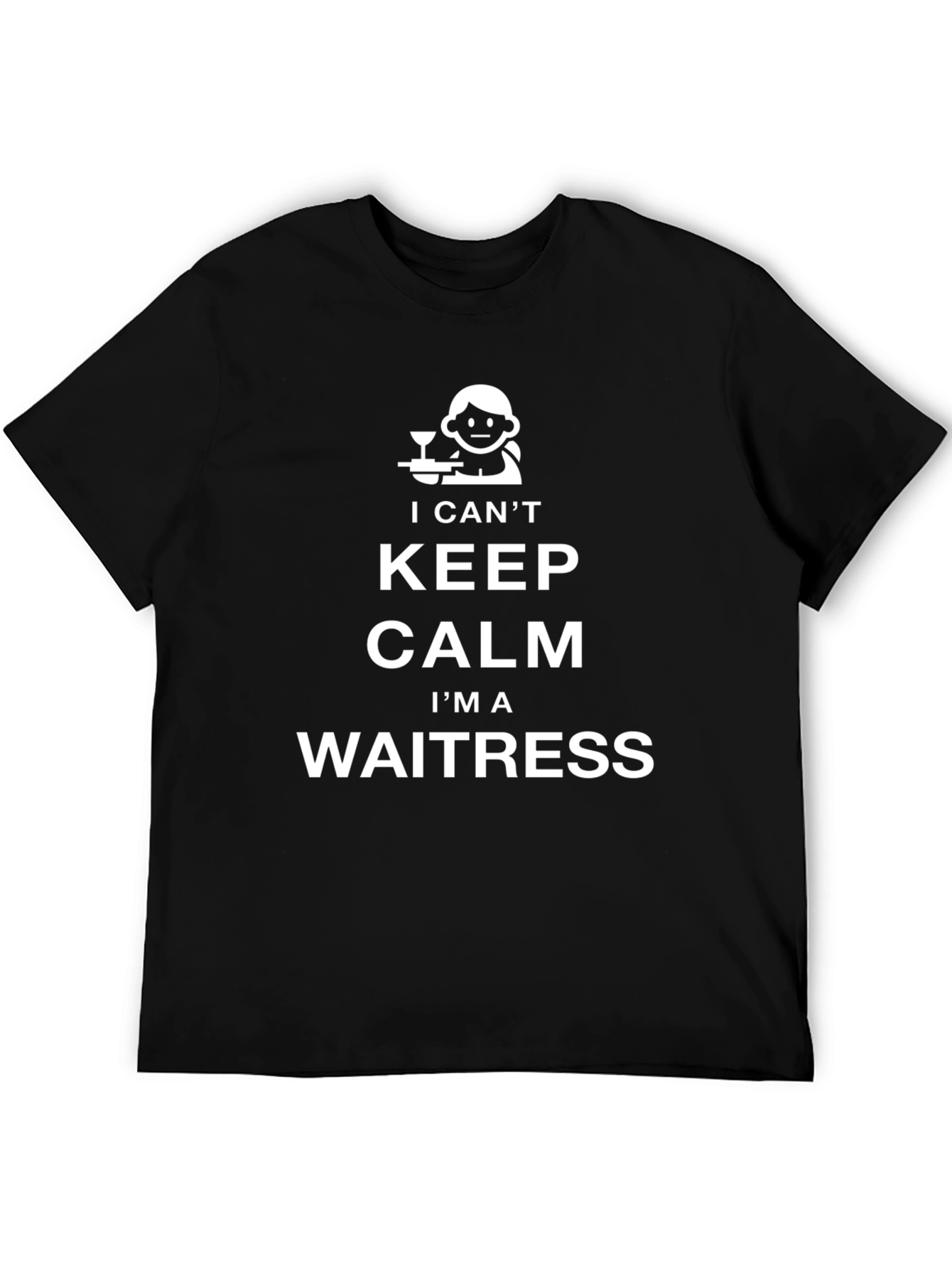 Black Funny Waitress T-Shirt - I Can't Keep Calm view 5