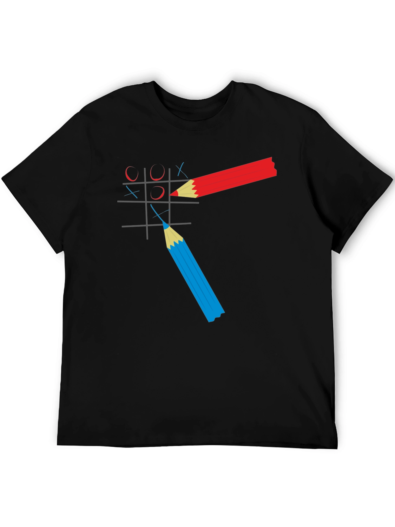 Black Tic-Tac-Toe Graphic Tee - Pencil Game T-Shirt view 5