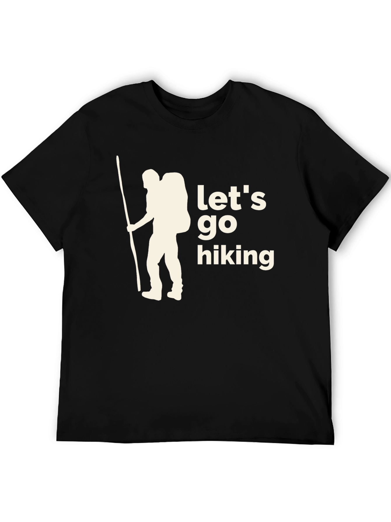 Black Let's Go Hiking Graphic T-Shirt view 5